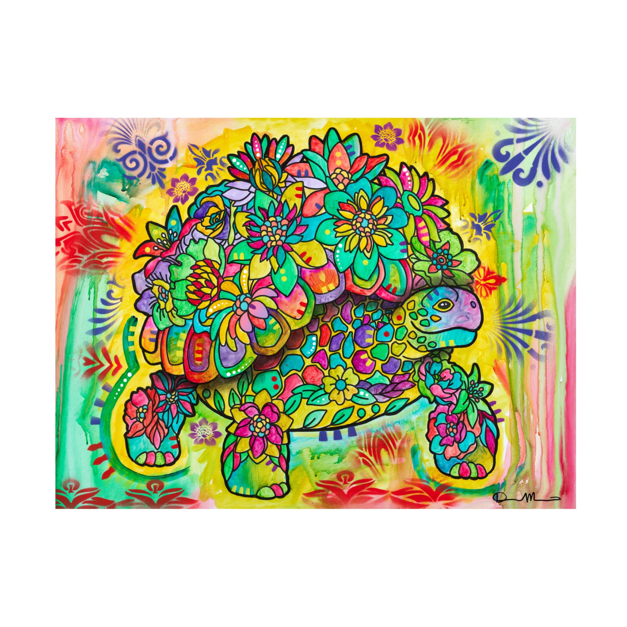 Canvas Wall Art - Dean Russo 'Earth Tortise' Wall Art for Living Room, Bedroom, or Office Décor by Trademark Fine Art - 19 x 14 Inches