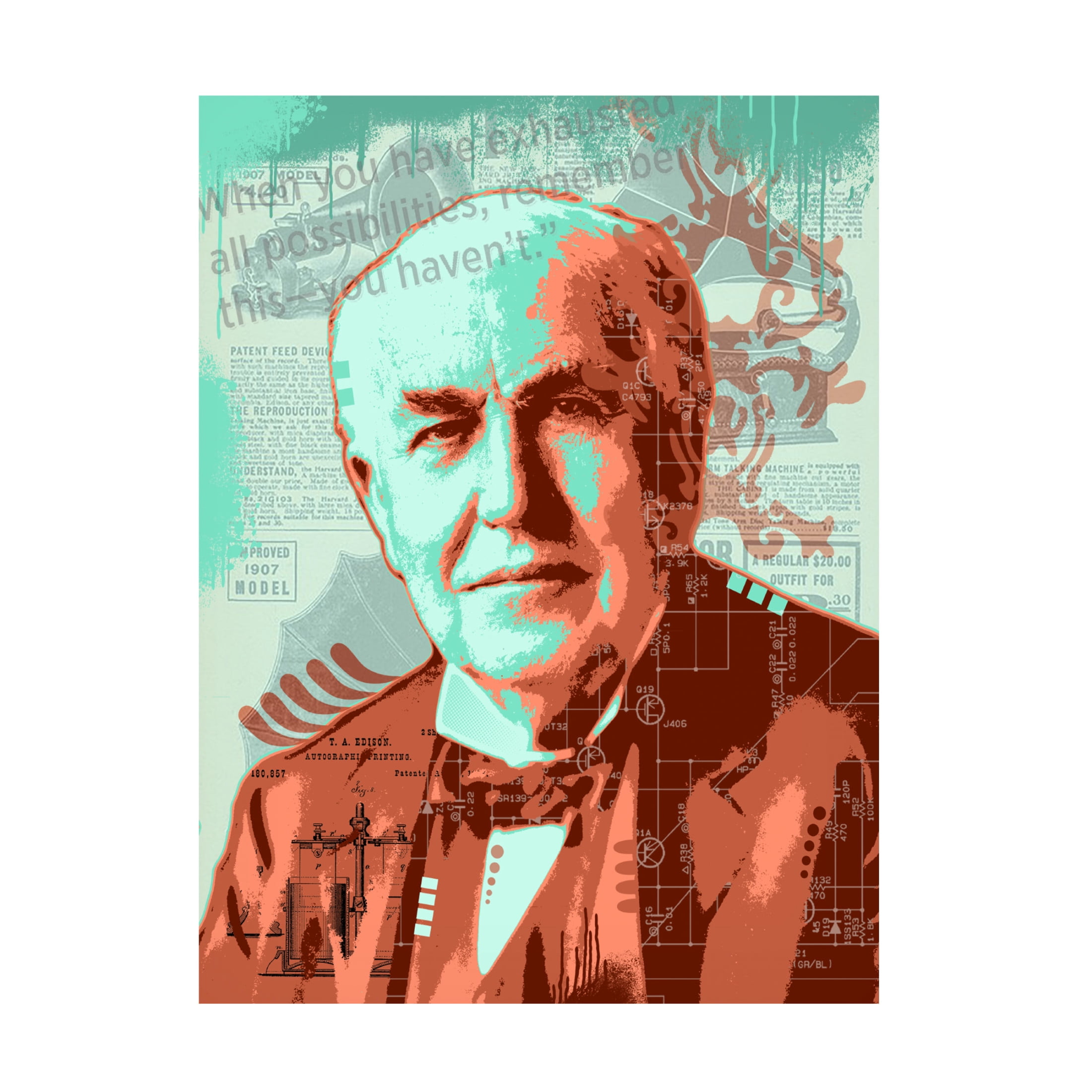 Canvas Wall Art - Dean Russo 'Edison' Wall Art for Living Room, Bedroom, or Office Décor by Trademark Fine Art - 35 x 47 Inches