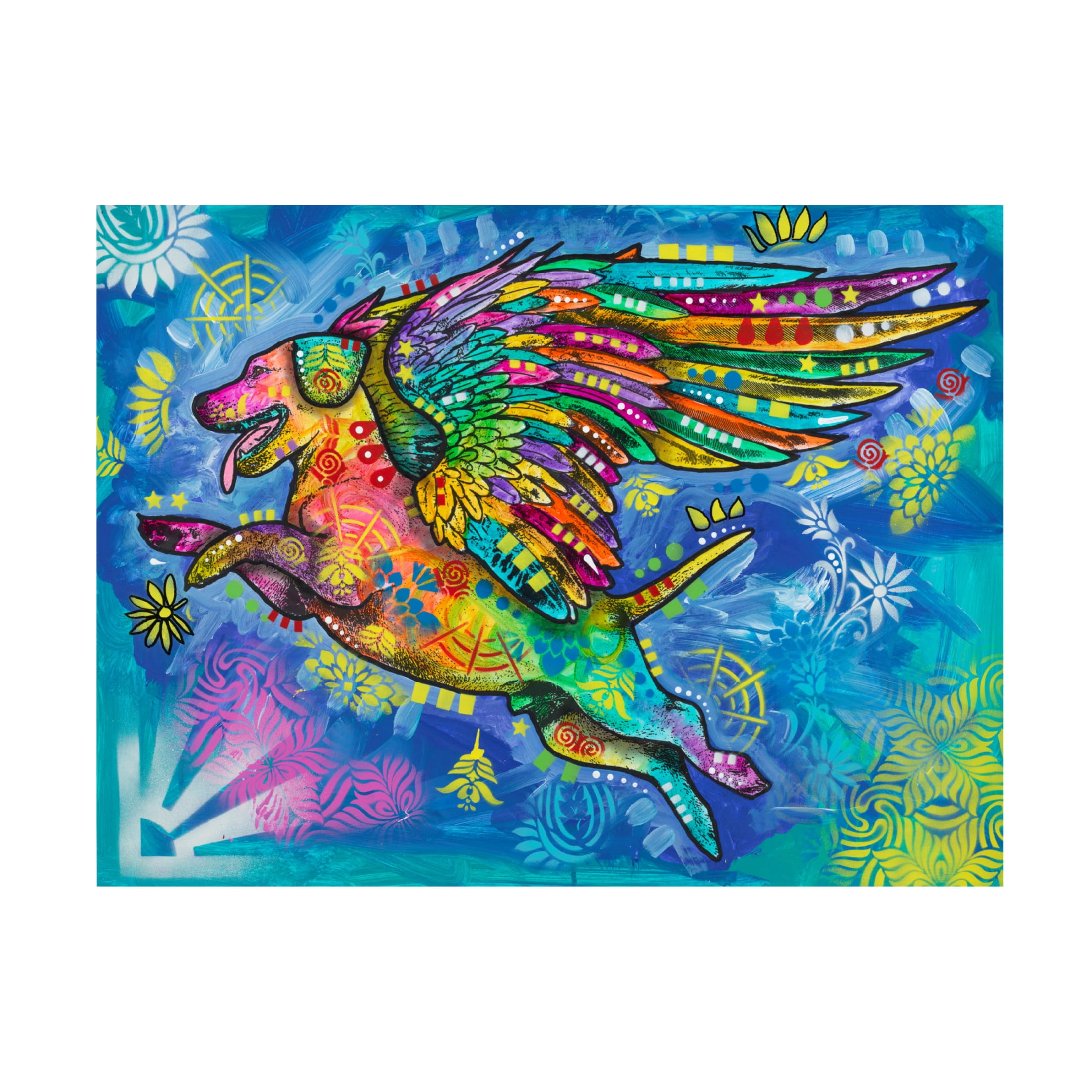 Canvas Wall Art - Dean Russo- Exclusive 'Angel Pup' Wall Art for Living Room, Bedroom, or Office Décor by Trademark Fine Art - 47 x 35 Inches