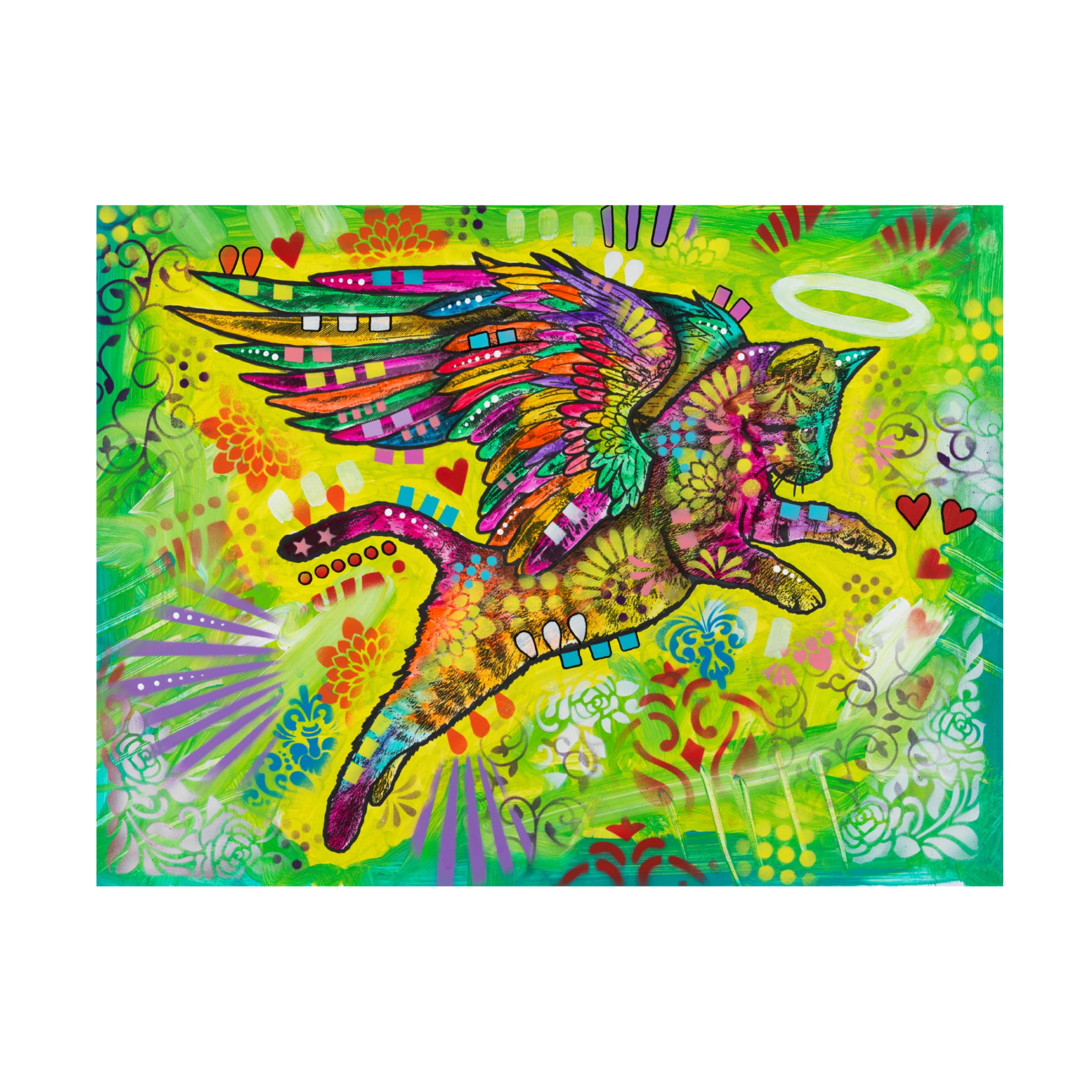 Canvas Wall Art - Dean Russo- Exclusive 'Cupid Kitty' Wall Art for Living Room, Bedroom, or Office Décor by Trademark Fine Art - 24 x 18 Inches