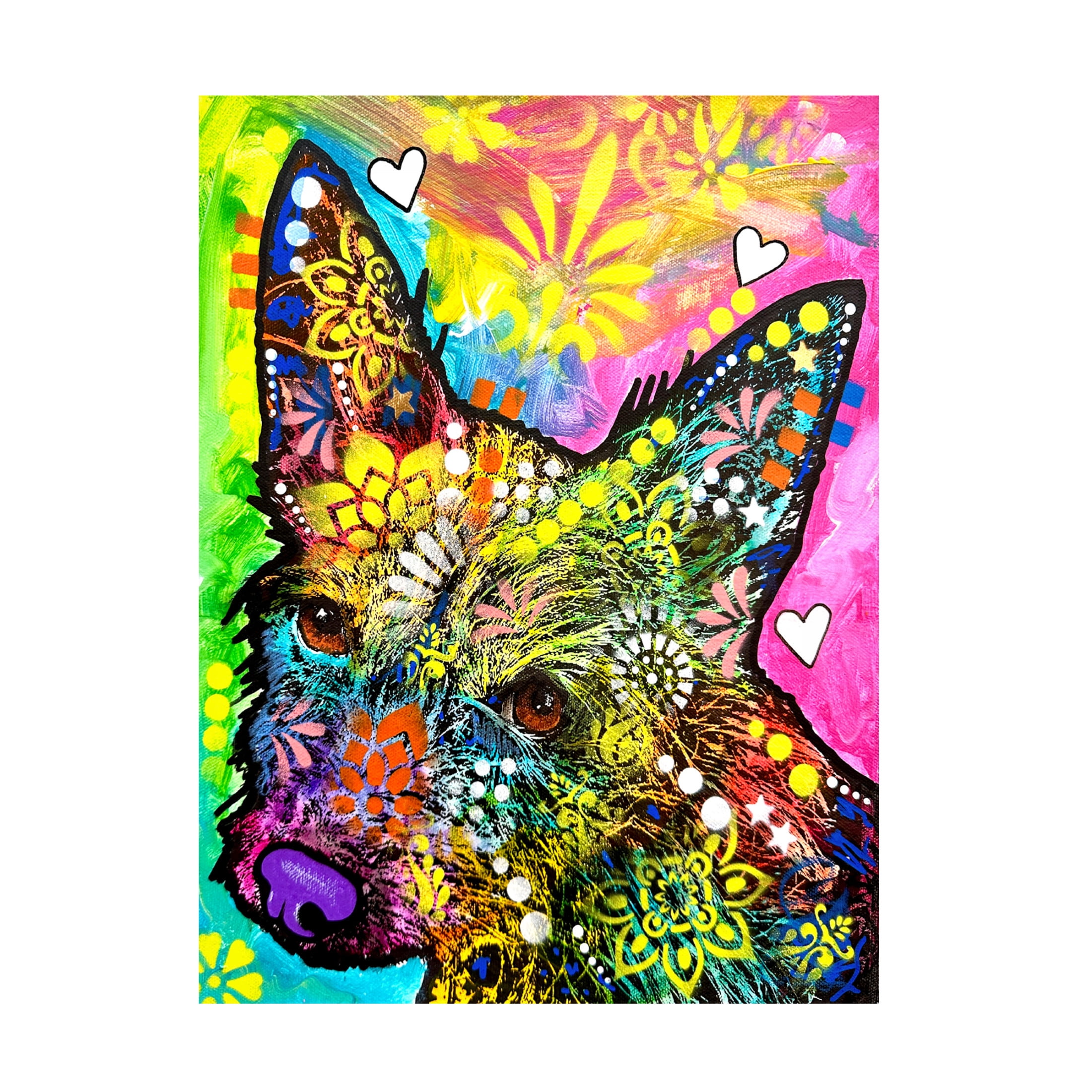 Canvas Wall Art - Dean Russo- Exclusive 'Fuzz' Wall Art for Living Room, Bedroom, or Office Décor by Trademark Fine Art - 14 x 19 Inches