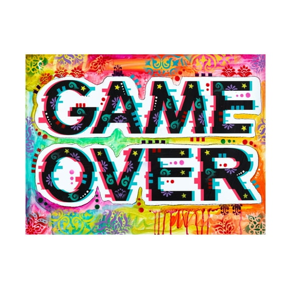 Canvas Wall Art - Dean Russo- Exclusive 'Game Over' Wall Art for Living Room, Bedroom, or Office Décor by Trademark Fine Art - 19 x 14 Inches