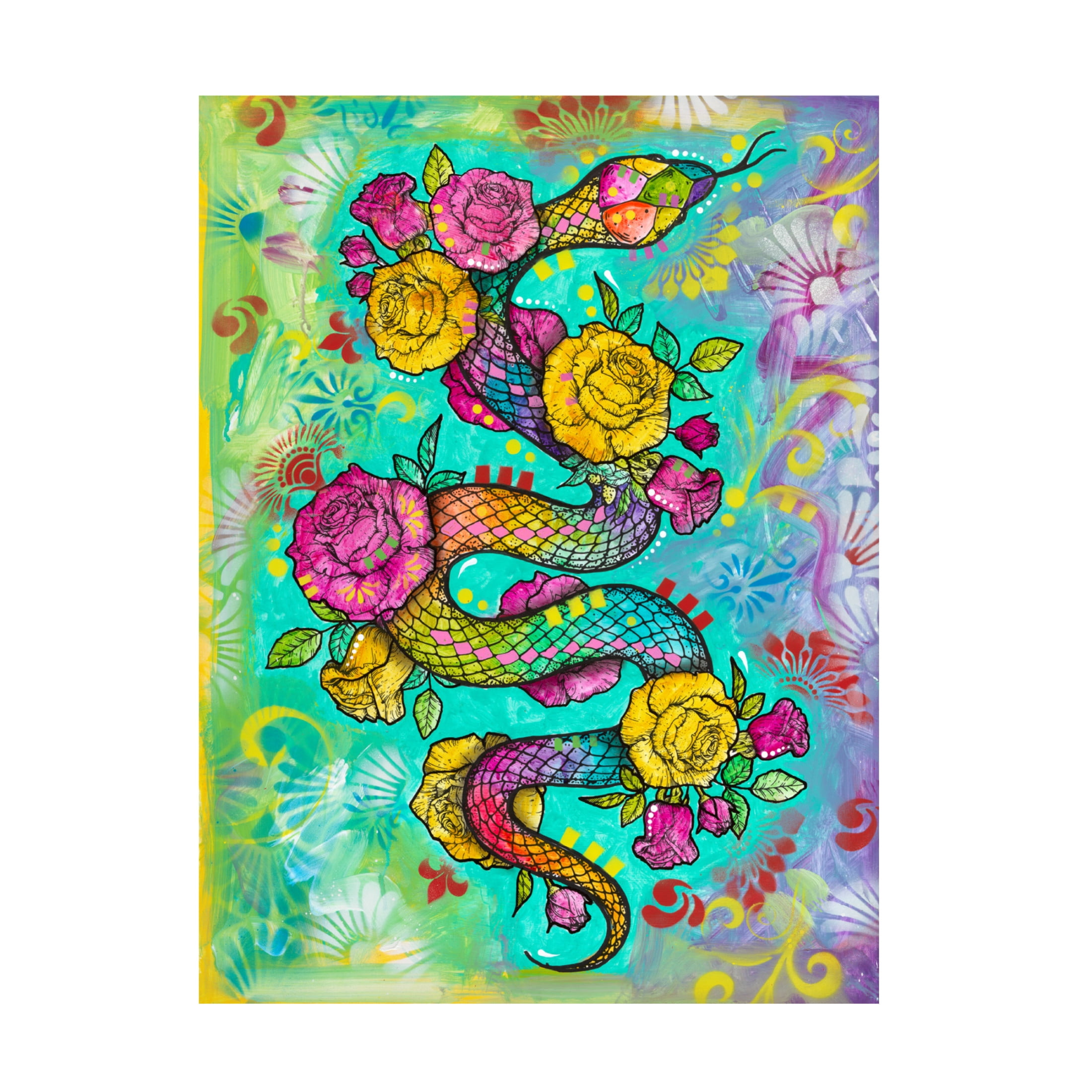 Canvas Wall Art - Dean Russo- Exclusive 'Sweet Slithers' Wall Art for Living Room, Bedroom, or Office Décor by Trademark Fine Art - 35 x 47 Inches