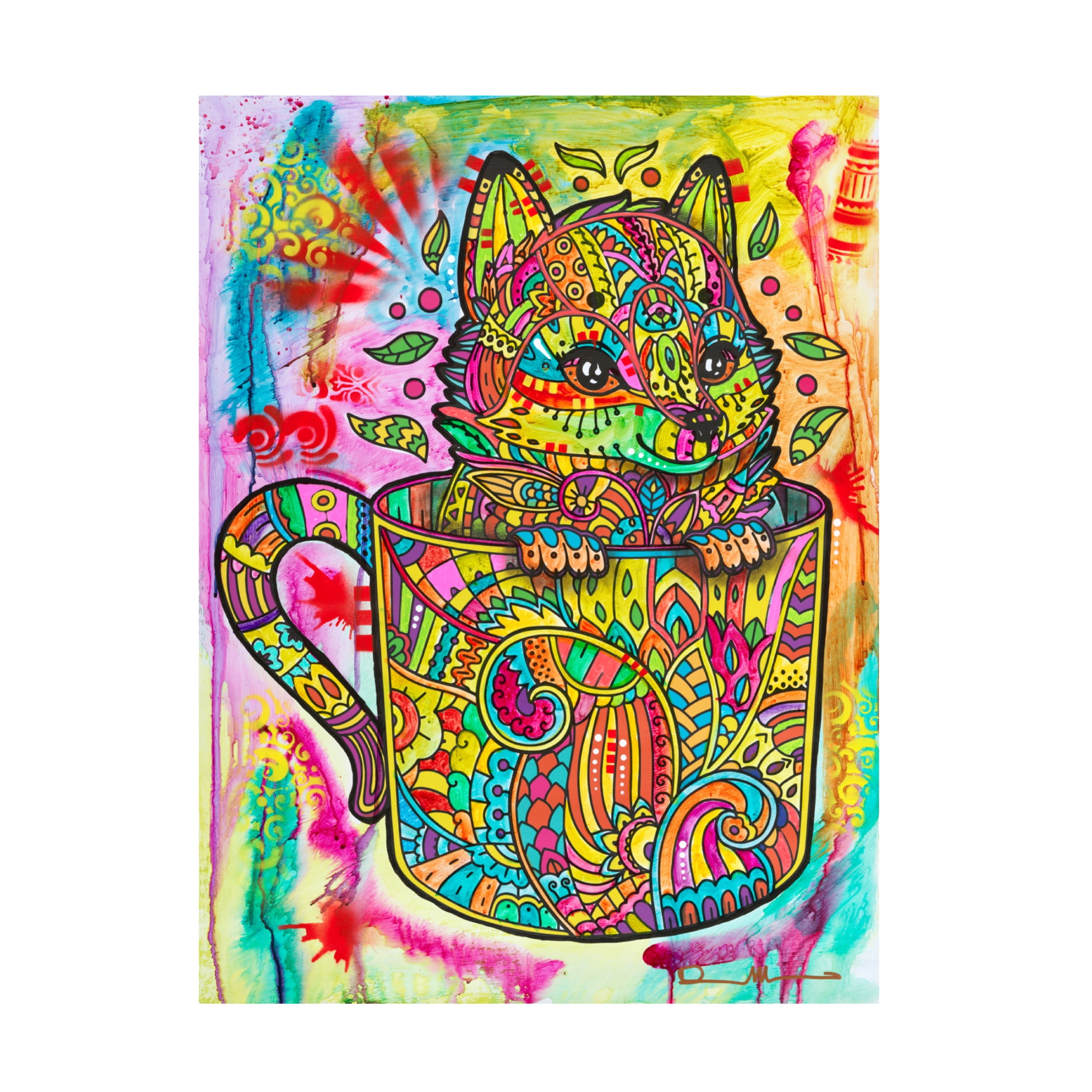 Canvas Wall Art - Dean Russo 'Fox in a Mug' Wall Art for Living Room, Bedroom, or Office Décor by Trademark Fine Art - 24 x 32 Inches