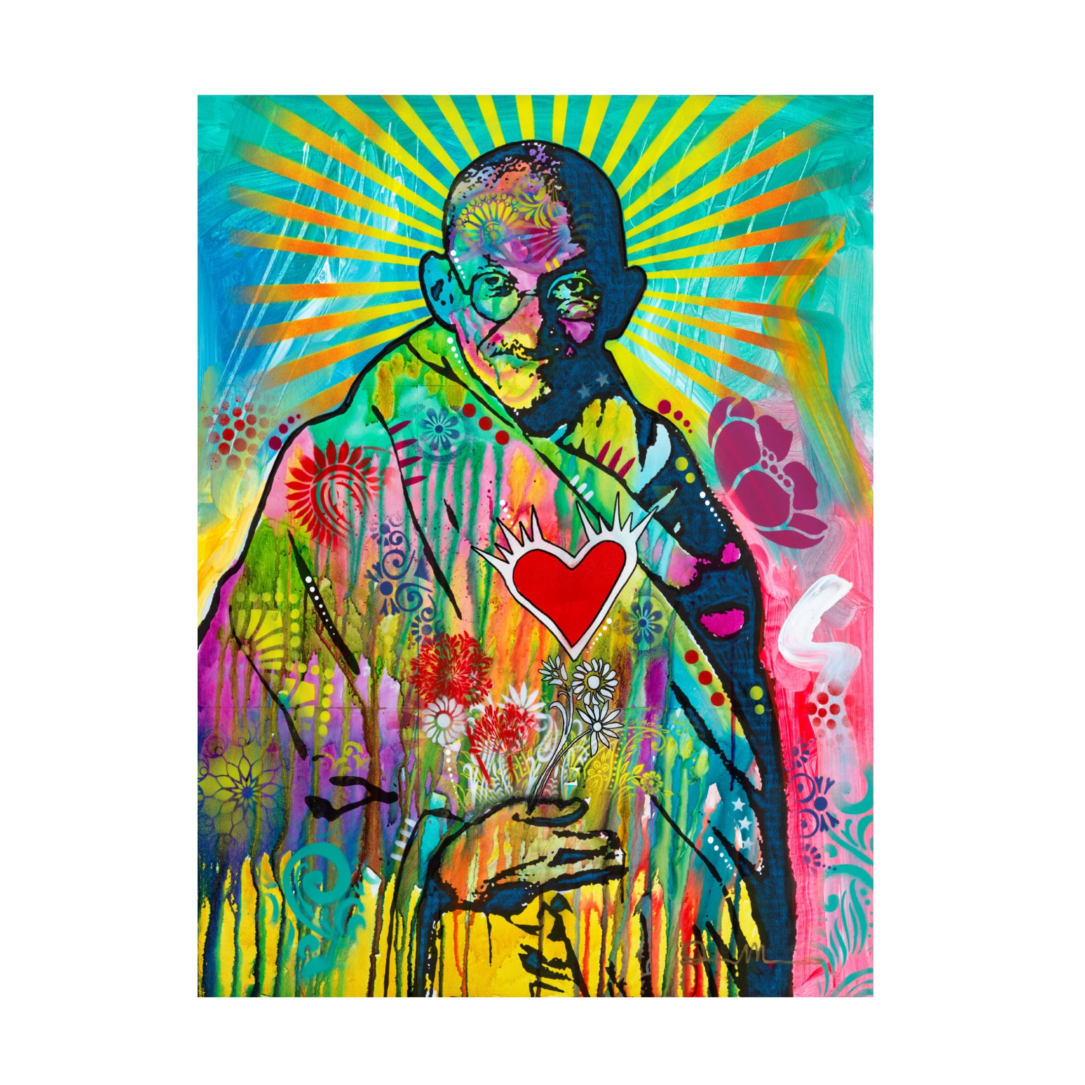 Canvas Wall Art - Dean Russo 'Gandhi' Wall Art for Living Room, Bedroom, or Office Décor by Trademark Fine Art - 35 x 47 Inches