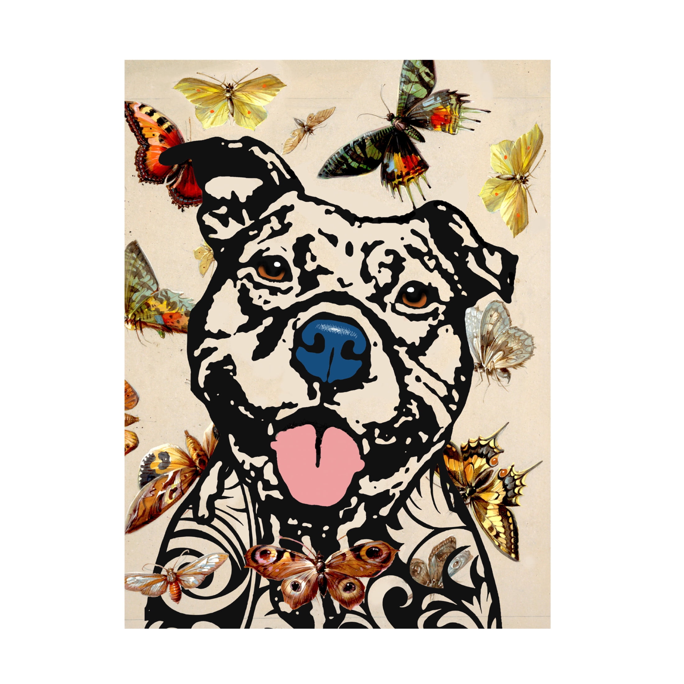 Canvas Wall Art - Dean Russo 'Happy Pit Butterflies' Wall Art for Living Room, Bedroom, or Office Décor by Trademark Fine Art - 18 x 24 Inches