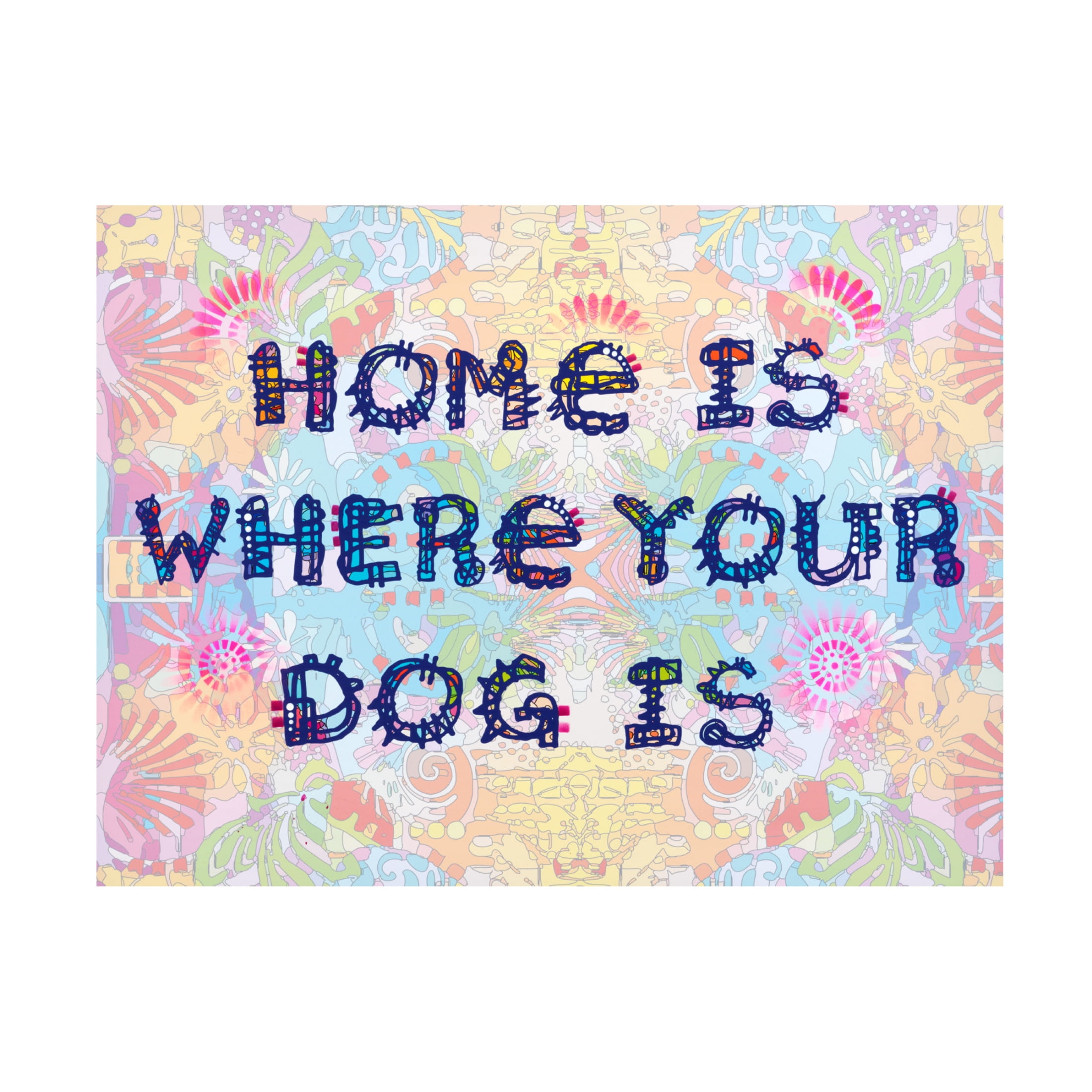 Canvas Wall Art - Dean Russo 'Home Is Where Your Dog Is' Wall Art for Living Room, Bedroom, or Office Décor by Trademark Fine Art - 19 x 14 Inches