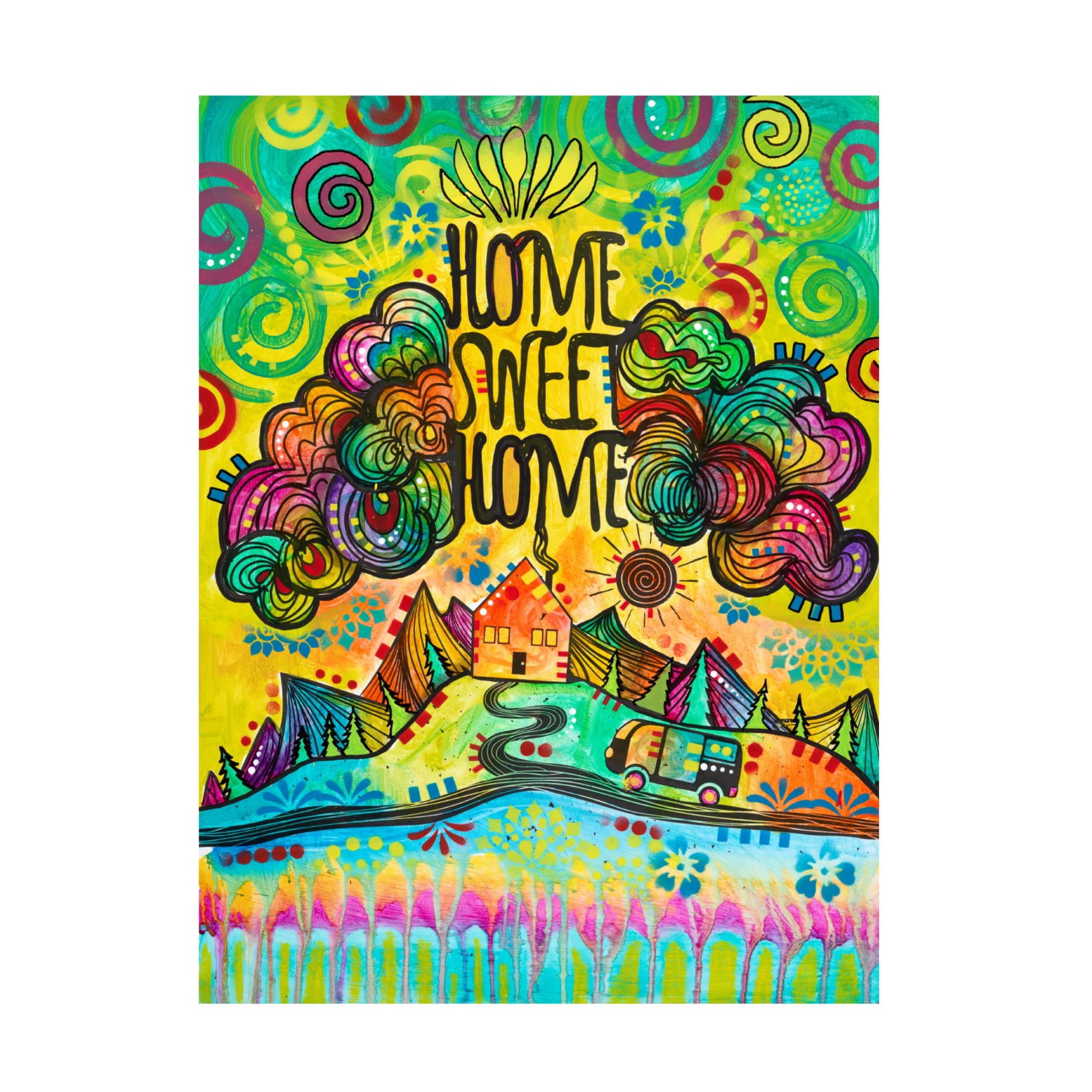 Canvas Wall Art - Dean Russo 'Home Sweet Home 2' Wall Art for Living Room, Bedroom, or Office Décor by Trademark Fine Art - 35 x 47 Inches