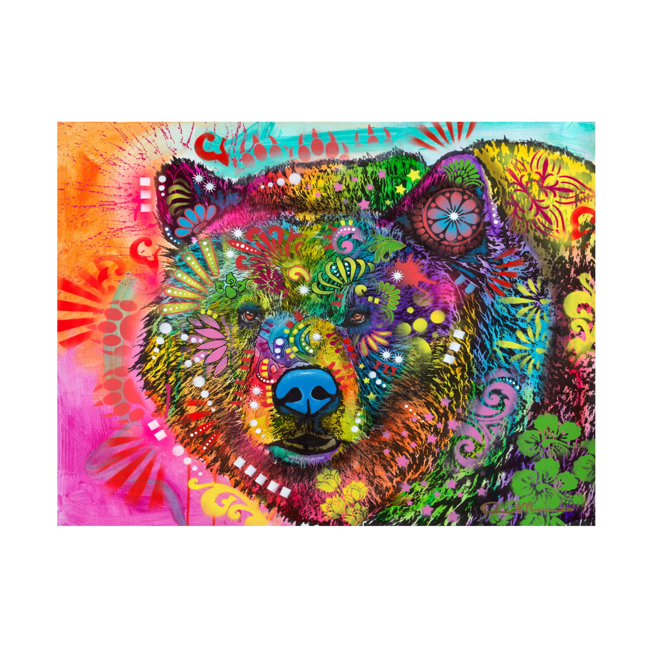 Canvas Wall Art - Dean Russo 'Hunky Bear 2' Wall Art for Living Room, Bedroom, or Office Décor by Trademark Fine Art - 47 x 35 Inches