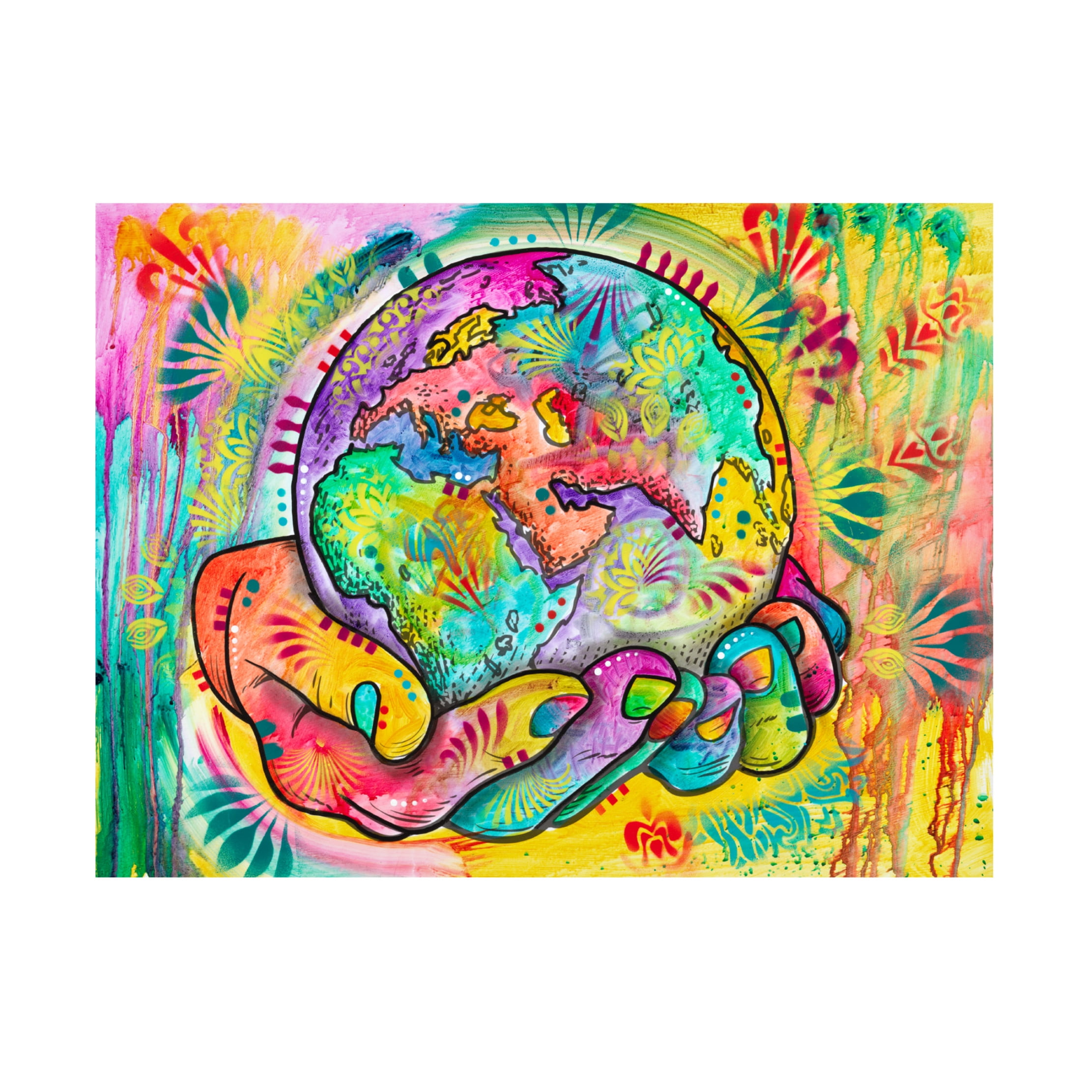 Canvas Wall Art - Dean Russo 'I Have Got The Whole World' Wall Art for Living Room, Bedroom, or Office Décor by Trademark Fine Art - 19 x 14 Inches