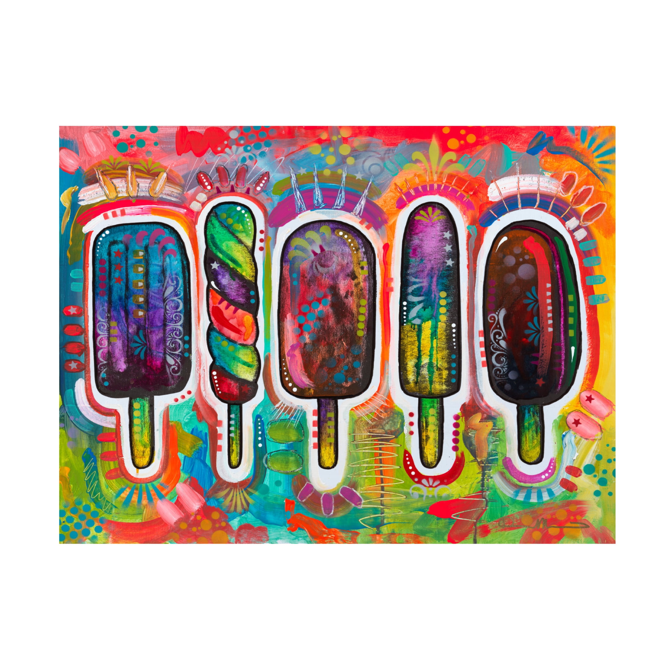 Canvas Wall Art - Dean Russo 'Ice Pops 1' Wall Art for Living Room, Bedroom, or Office Décor by Trademark Fine Art - 32 x 24 Inches