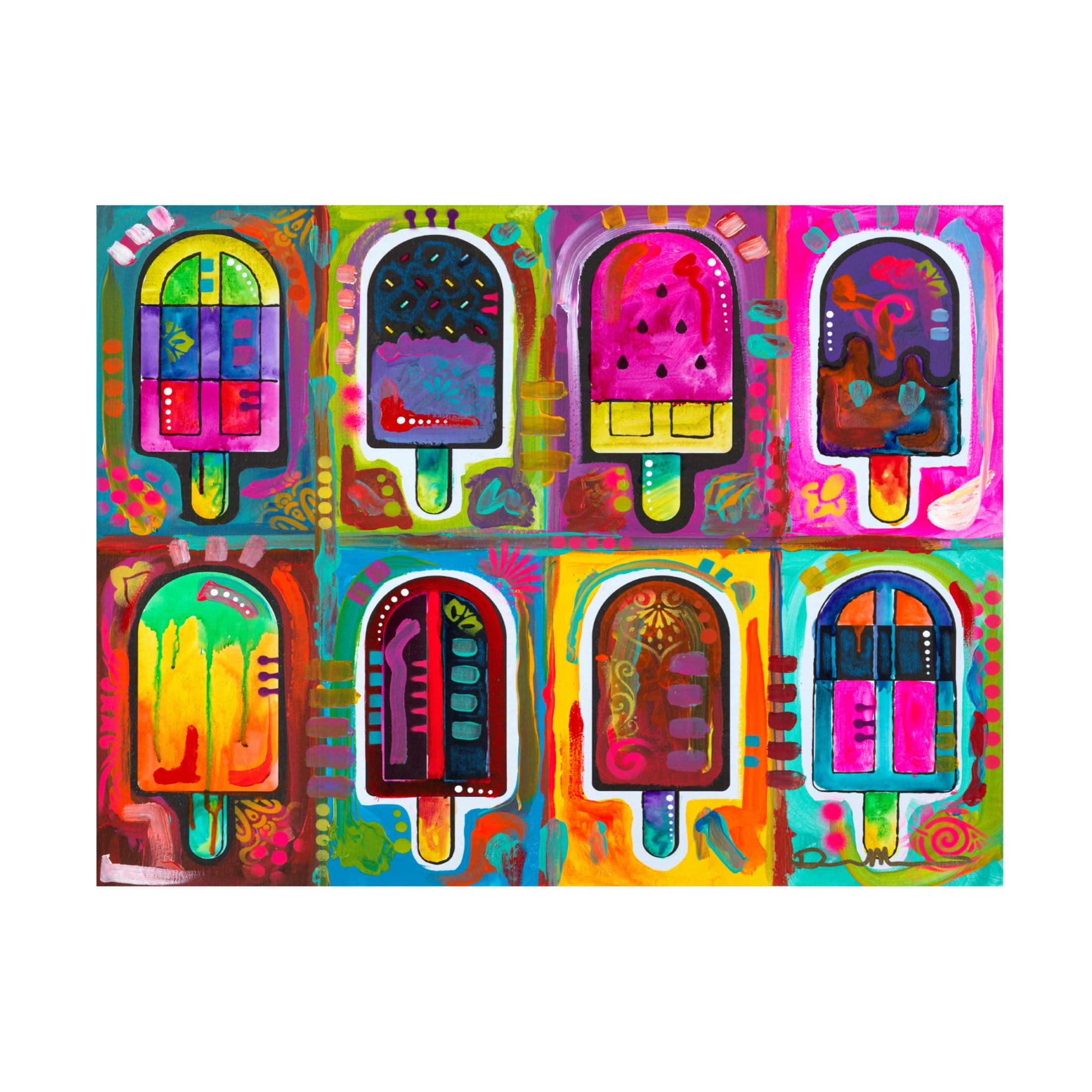 Canvas Wall Art - Dean Russo 'Ice Pops 2' Wall Art for Living Room, Bedroom, or Office Décor by Trademark Fine Art - 24 x 18 Inches