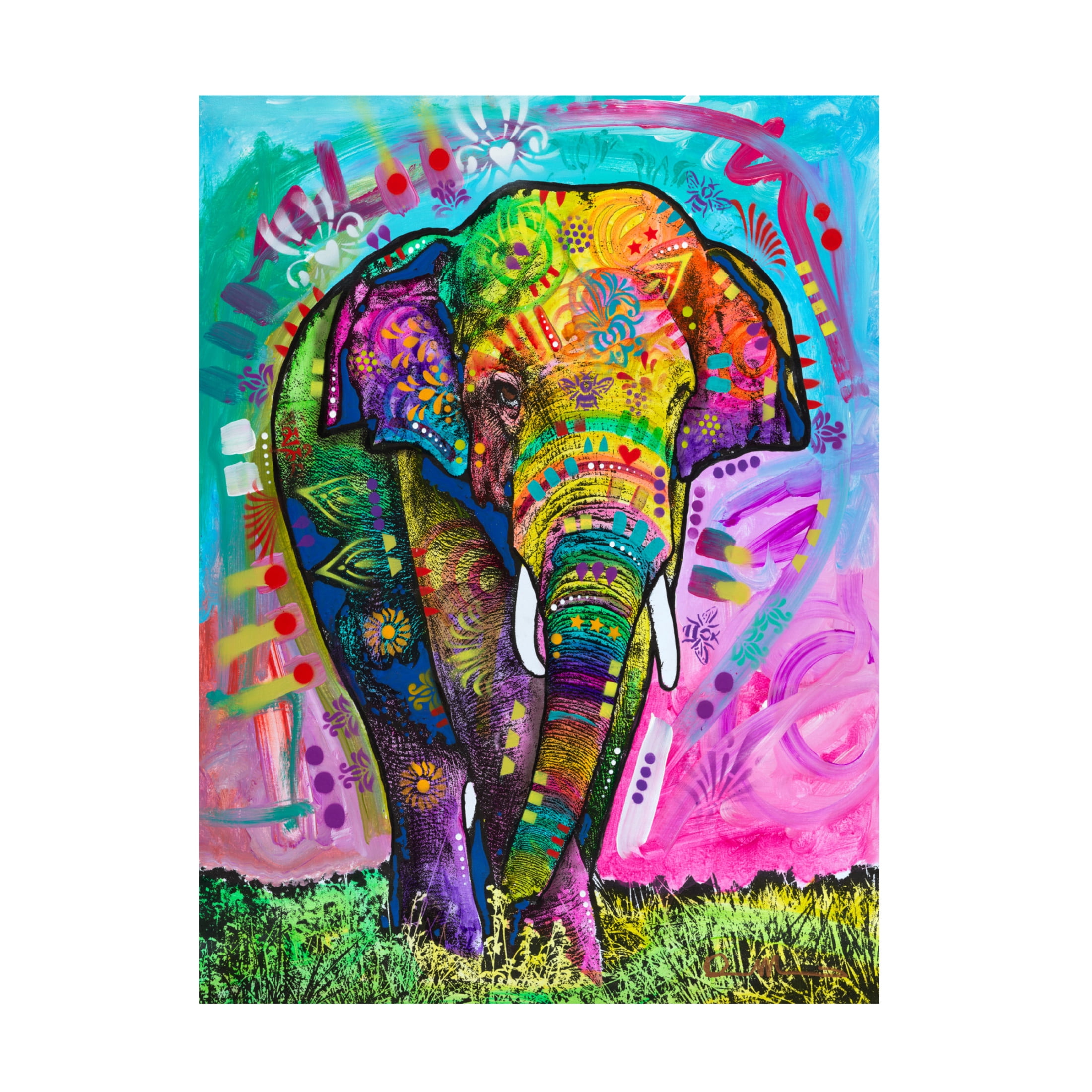Canvas Wall Art - Dean Russo 'Indian Elephant' Wall Art for Living Room, Bedroom, or Office Décor by Trademark Fine Art - 14 x 19 Inches