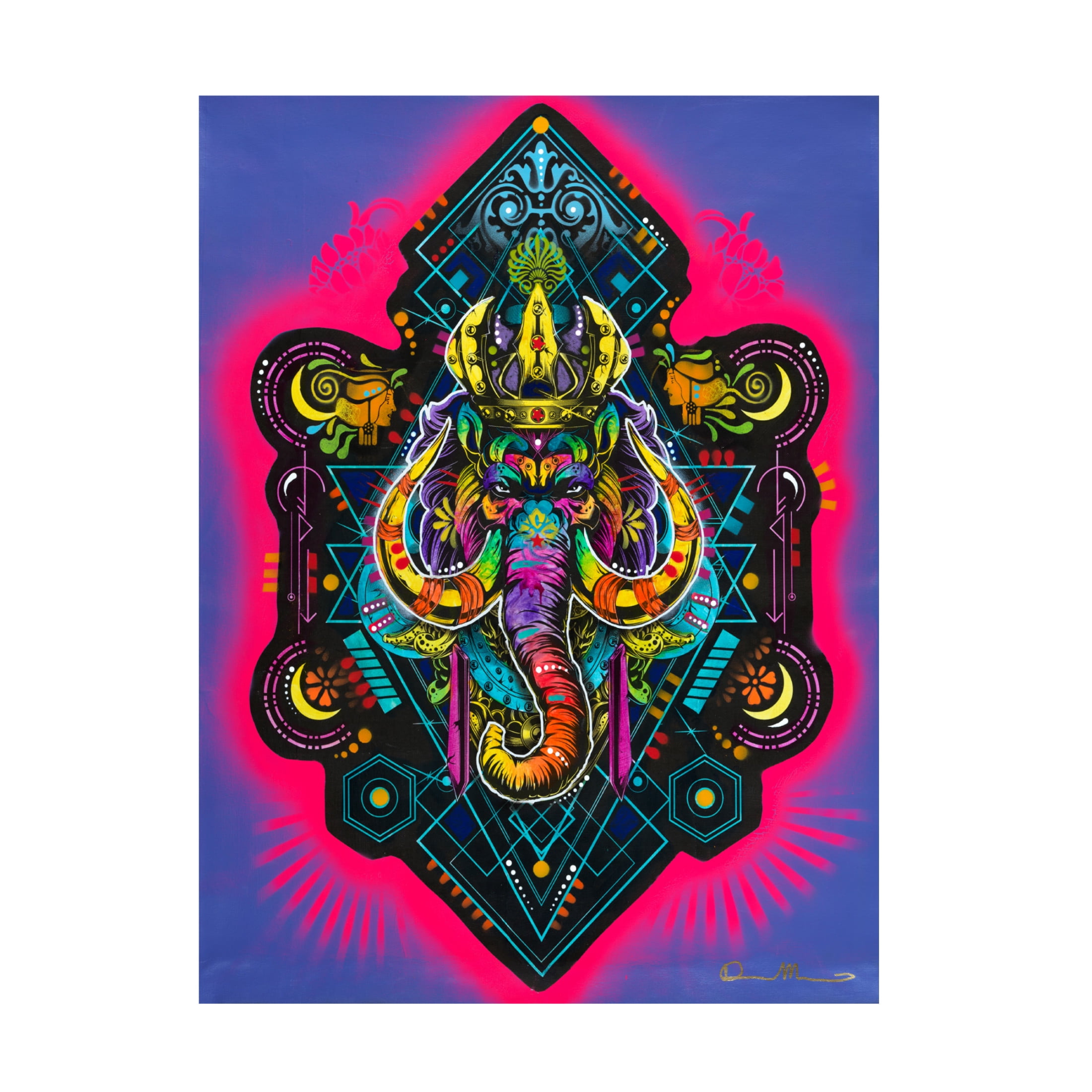 Canvas Wall Art - Dean Russo 'King Elephant' Wall Art for Living Room, Bedroom, or Office Décor by Trademark Fine Art - 14 x 19 Inches