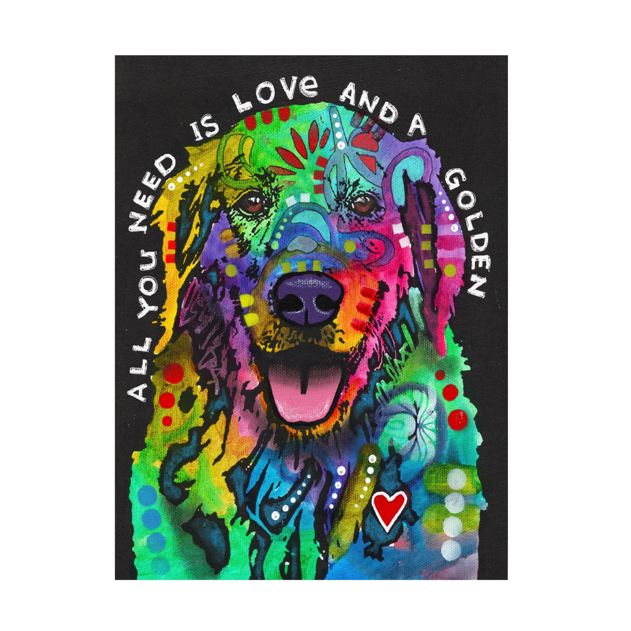 Canvas Wall Art - Dean Russo 'Love And A Golden' Wall Art for Living Room, Bedroom, or Office Décor by Trademark Fine Art - 24 x 32 Inches