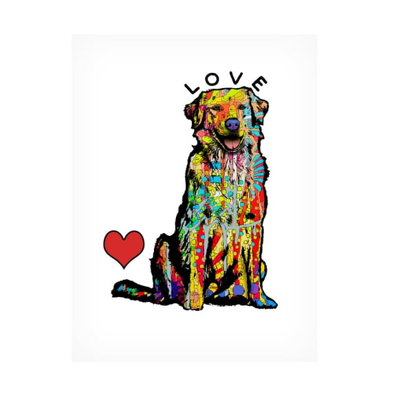 Canvas Wall Art - Dean Russo 'Love Golden' Wall Art for Living Room, Bedroom, or Office Décor by Trademark Fine Art - 14 x 19 Inches