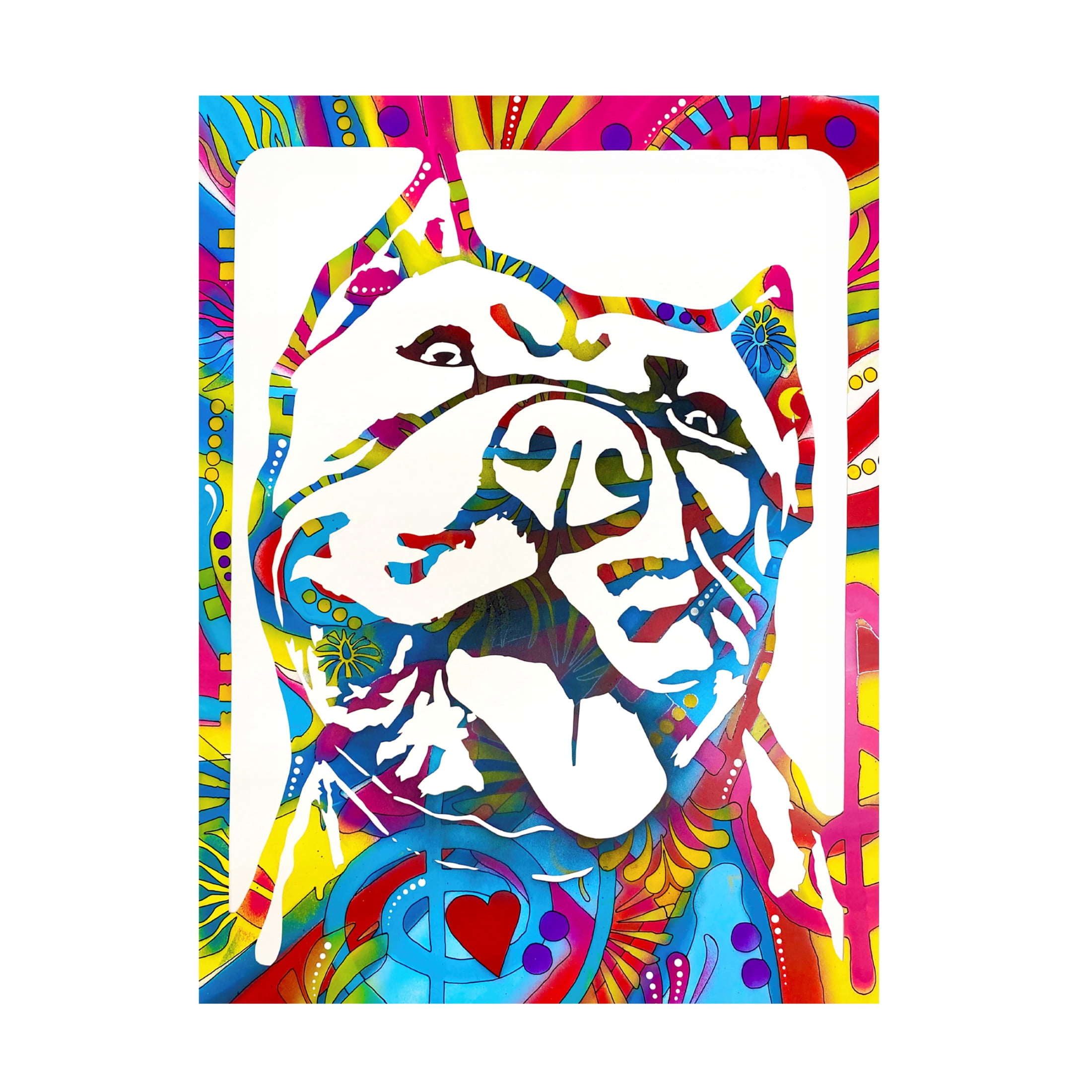 Canvas Wall Art - Dean Russo 'Love Pittie' Wall Art for Living Room, Bedroom, or Office Décor by Trademark Fine Art - 35 x 47 Inches