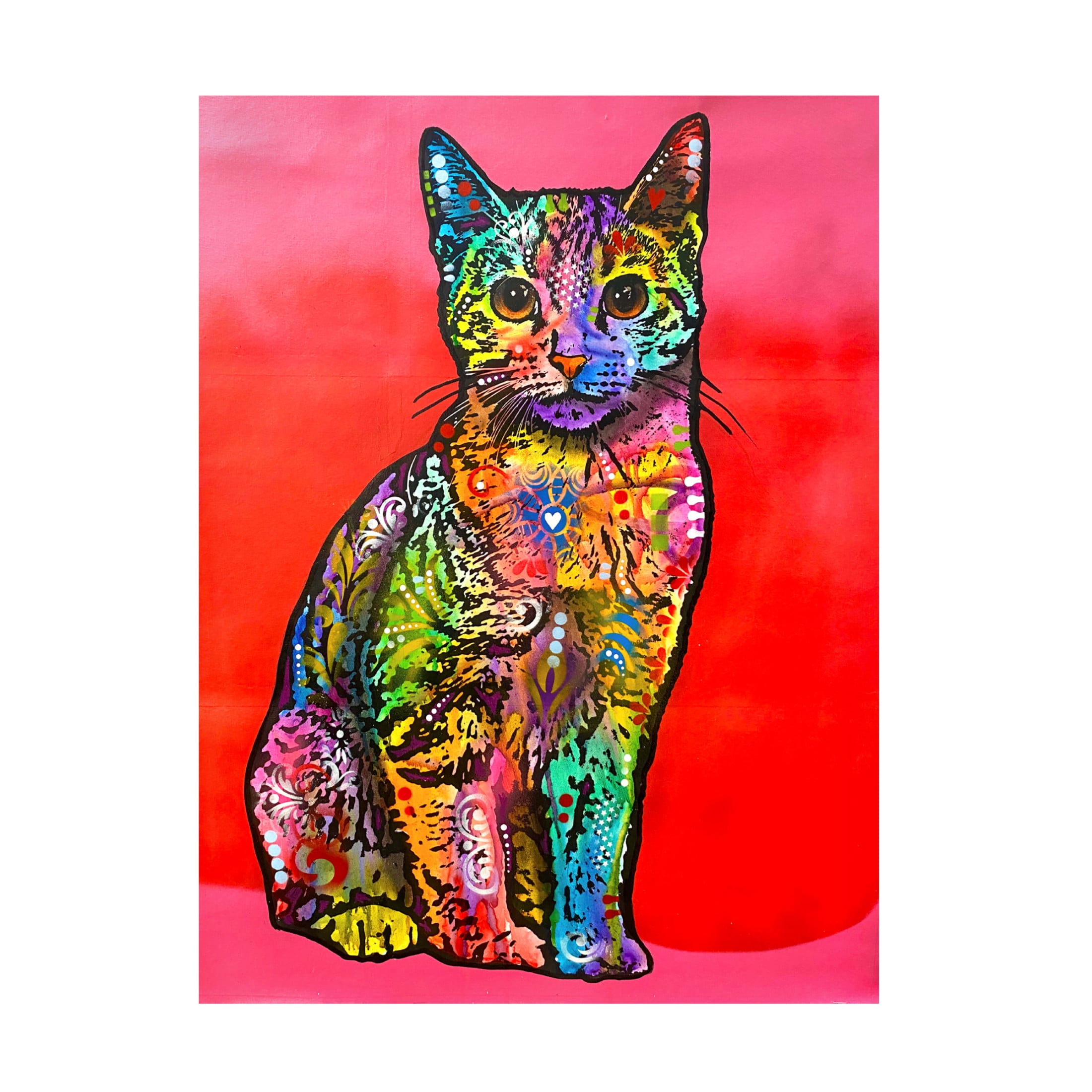Canvas Wall Art - Dean Russo 'Loving Cat' Wall Art for Living Room, Bedroom, or Office Décor by Trademark Fine Art - 35 x 47 Inches