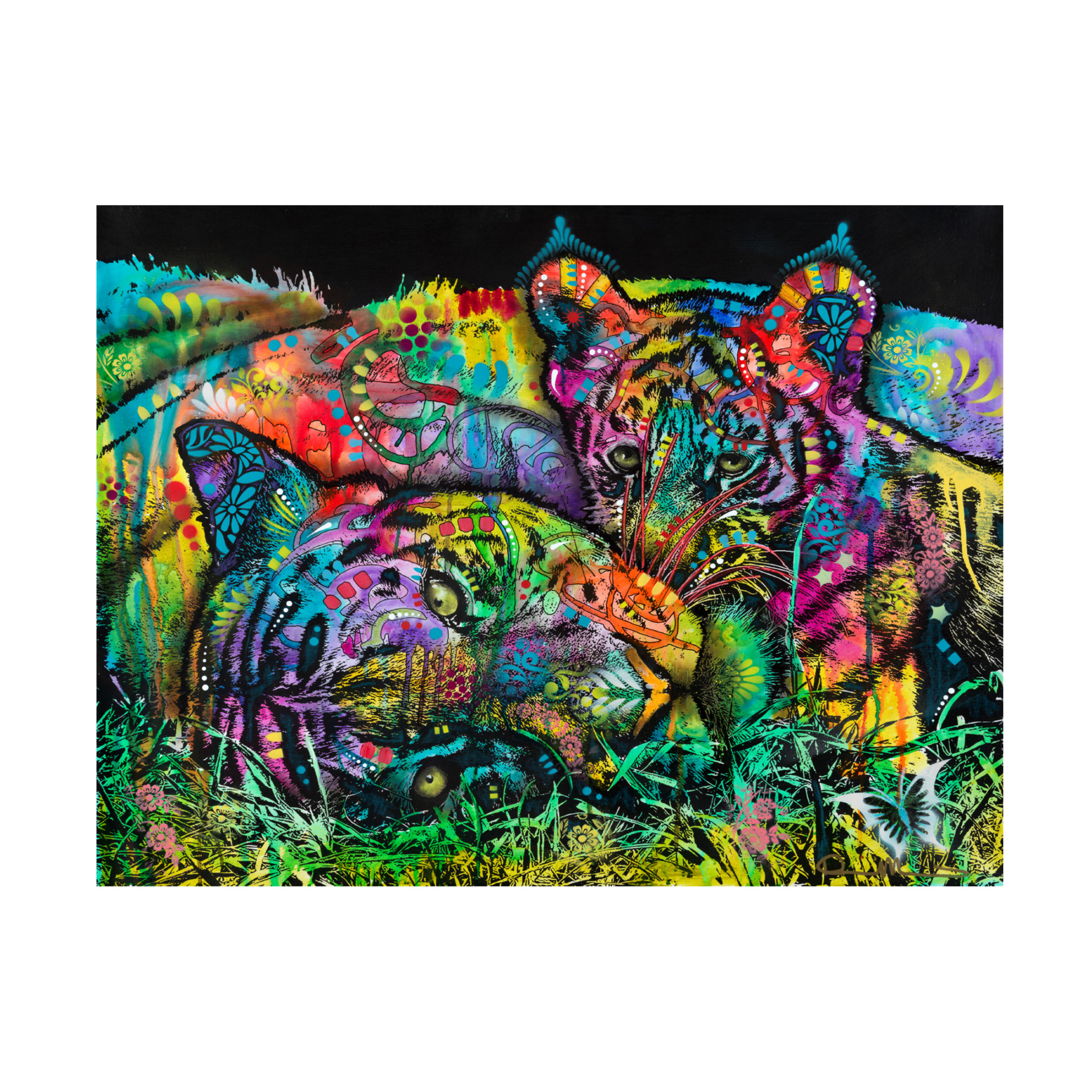 Canvas Wall Art - Dean Russo 'Mama Tiger and Cub' Wall Art for Living Room, Bedroom, or Office Décor by Trademark Fine Art - 47 x 35 Inches