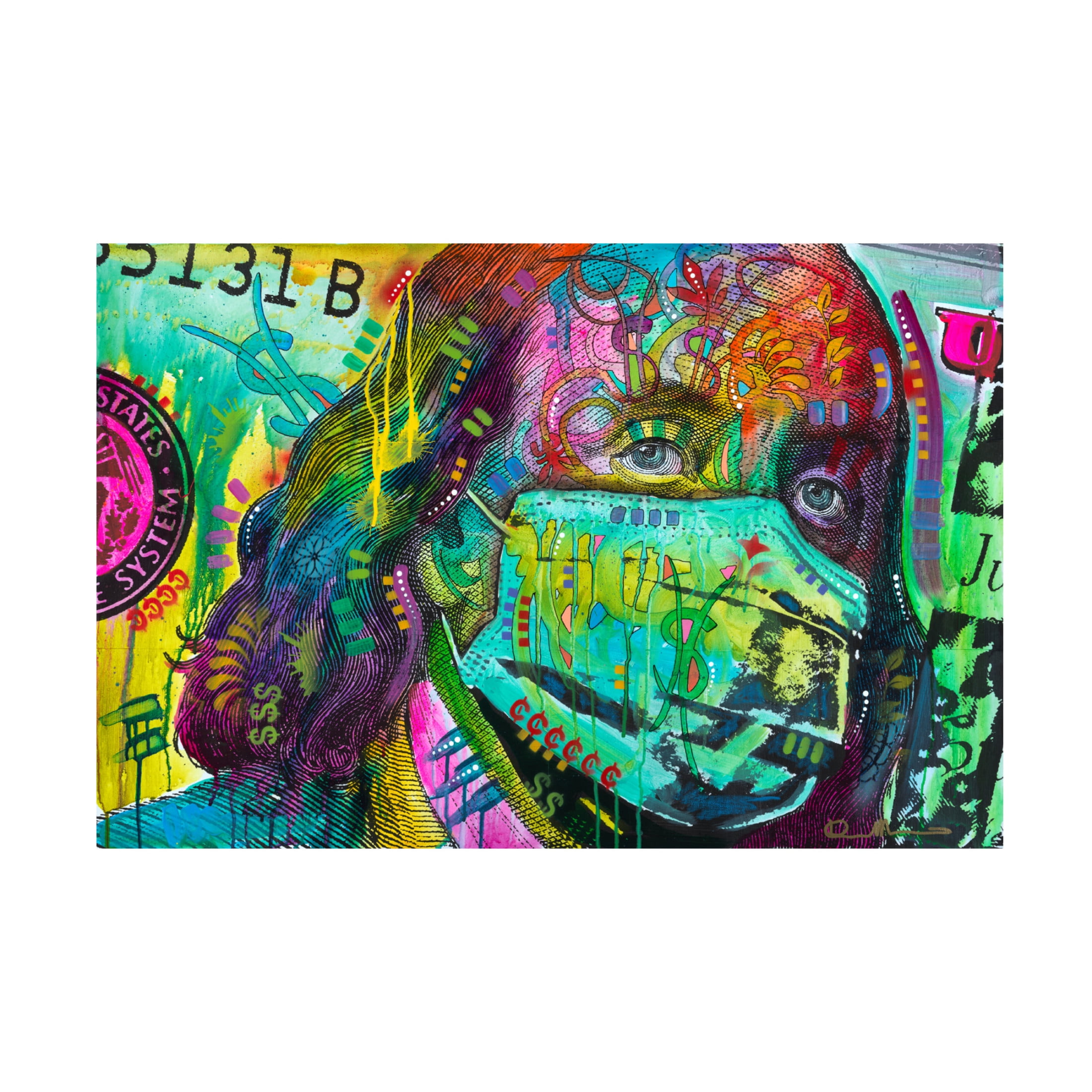 Canvas Wall Art - Dean Russo 'Masked Ben' Wall Art for Living Room, Bedroom, or Office Décor by Trademark Fine Art - 47 x 30 Inches