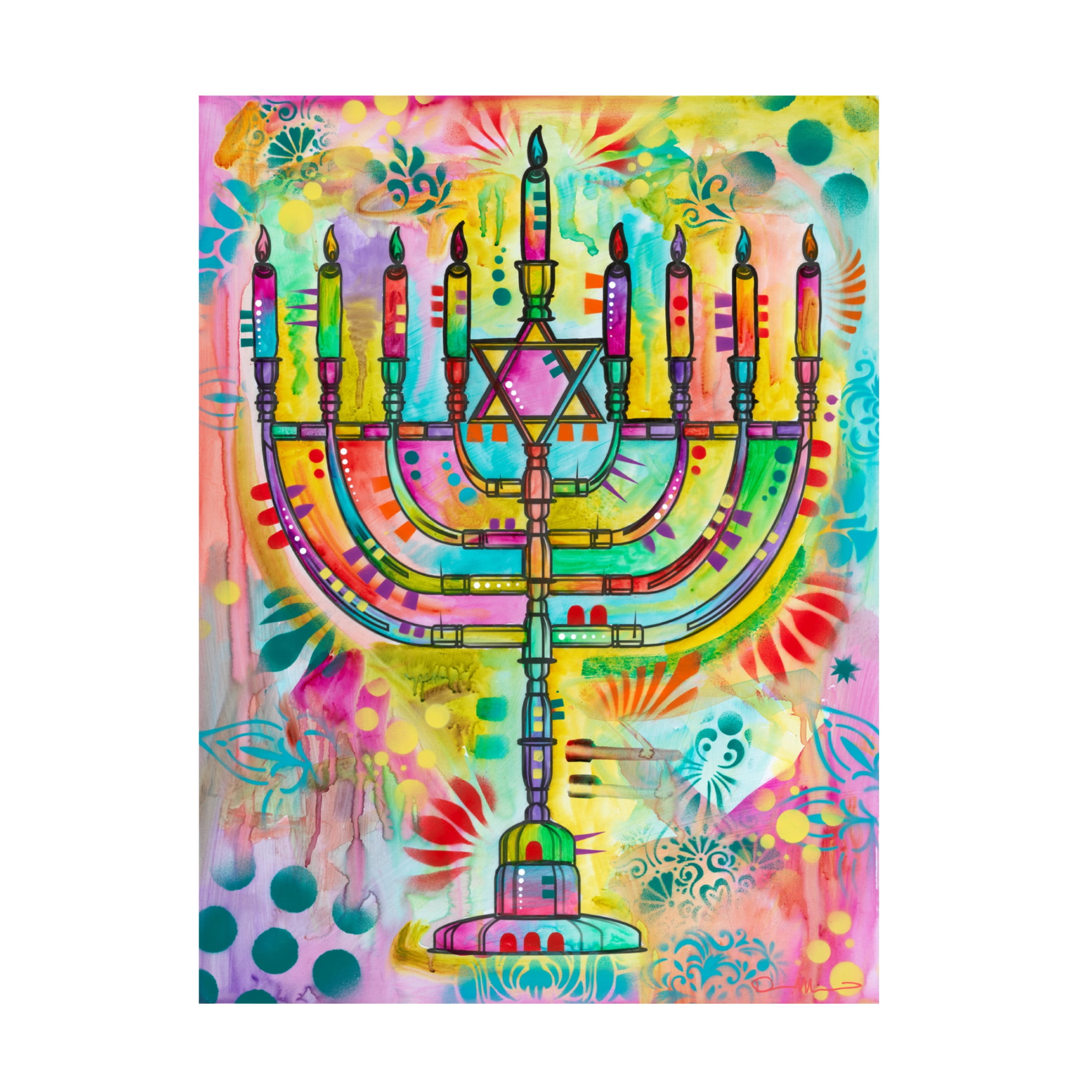 Canvas Wall Art - Dean Russo 'Menorah' Wall Art for Living Room, Bedroom, or Office Décor by Trademark Fine Art - 14 x 19 Inches