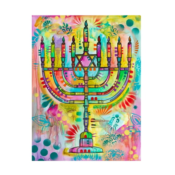 Canvas Wall Art - Dean Russo 'Menorah' Wall Art for Living Room, Bedroom, or Office Décor by Trademark Fine Art - 14 x 19 Inches