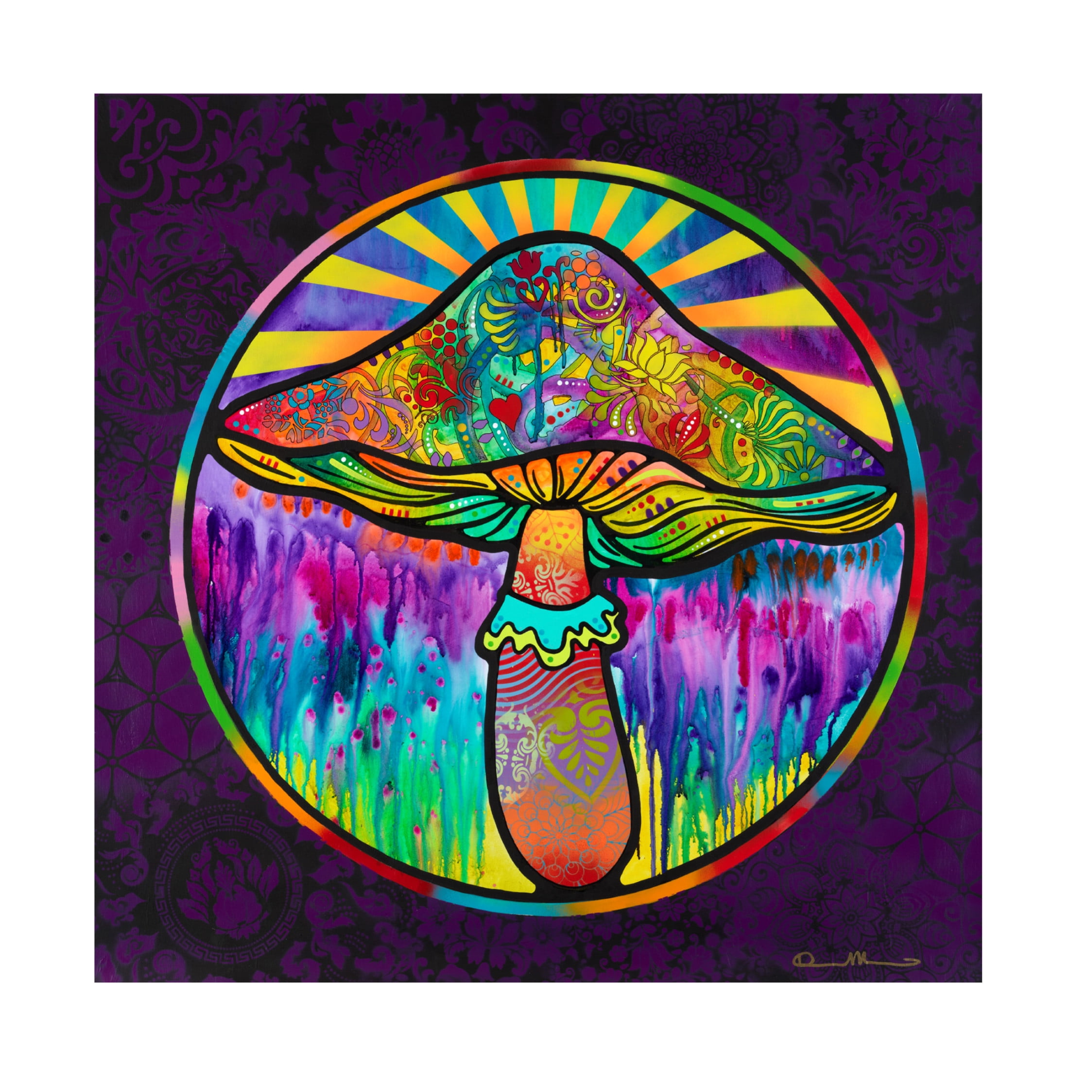 Canvas Wall Art - Dean Russo 'Mushroom' Wall Art for Living Room, Bedroom, or Office Décor by Trademark Fine Art - 35 x 35 Inches