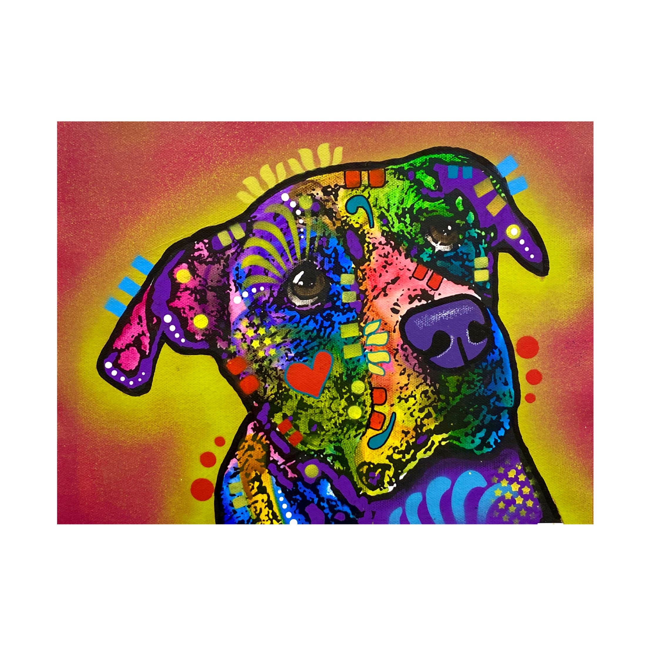 Canvas Wall Art - Dean Russo 'Nervous But Still Full Of Love' Wall Art for Living Room, Bedroom, or Office Décor by Trademark Fine Art - 47 x 35 Inches