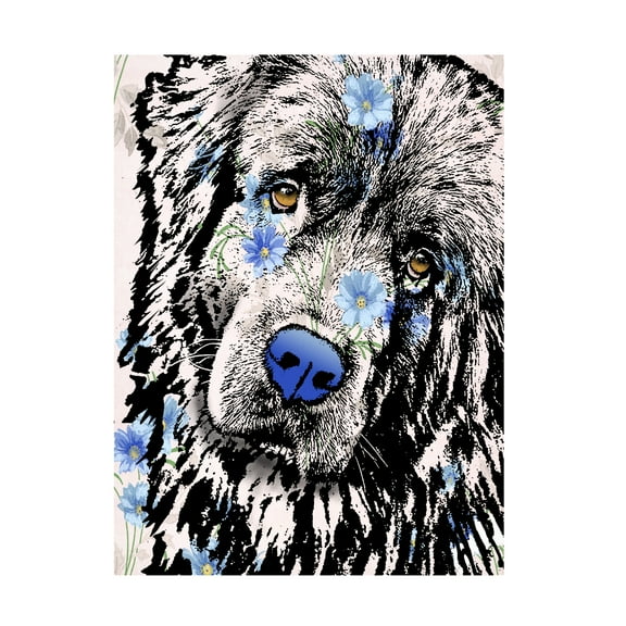 Canvas Wall Art - Dean Russo 'Newfie' Wall Art for Living Room, Bedroom, or Office DÃ©cor by Trademark Fine Art - 35 x 47 Inches