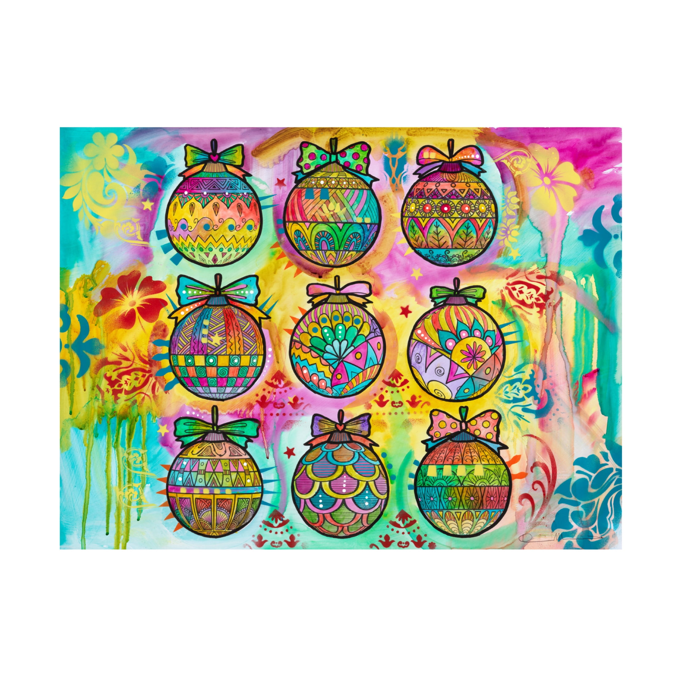 Canvas Wall Art - Dean Russo 'Ornaments' Wall Art for Living Room, Bedroom, or Office Décor by Trademark Fine Art - 24 x 18 Inches
