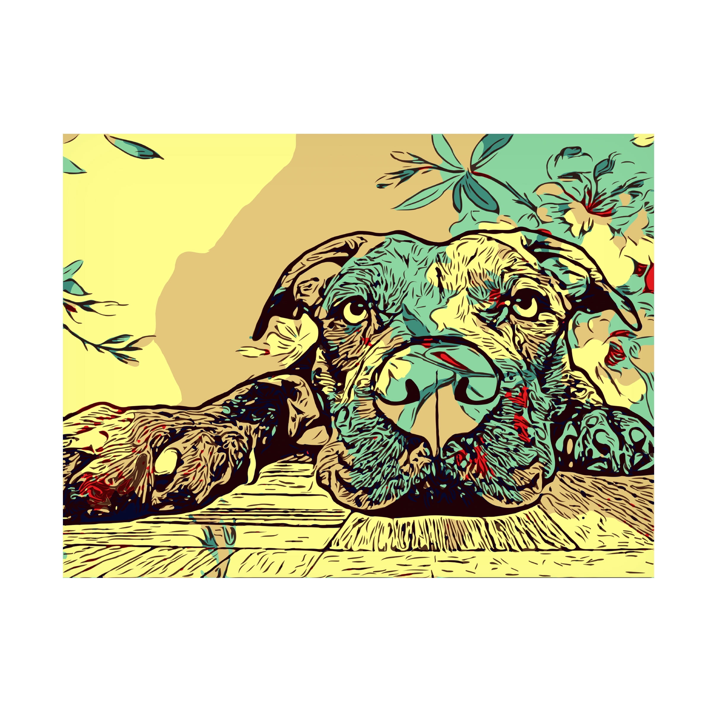 Canvas Wall Art - Dean Russo 'Pitbull Love Style' Wall Art for Living Room, Bedroom, or Office Décor by Trademark Fine Art - 24 x 18 Inches