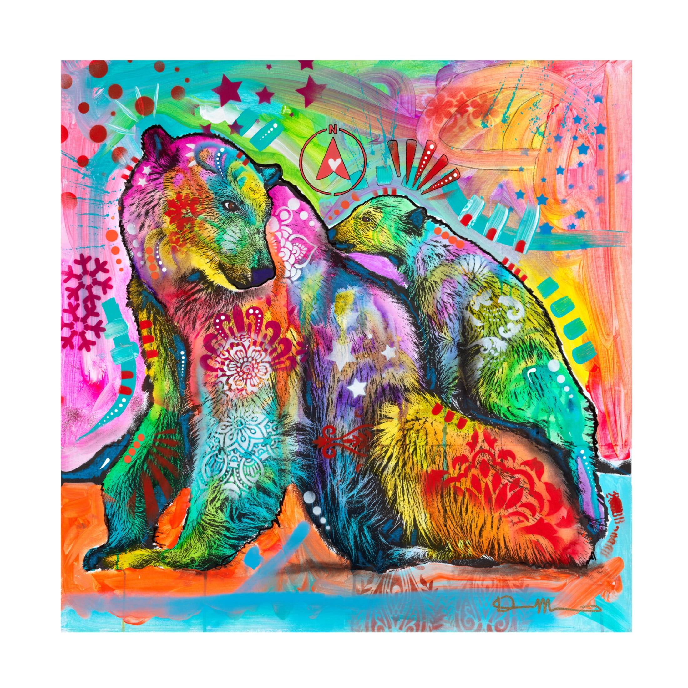 Canvas Wall Art - Dean Russo 'Polar Bears 2' Wall Art for Living Room, Bedroom, or Office Décor by Trademark Fine Art - 24 x 24 Inches