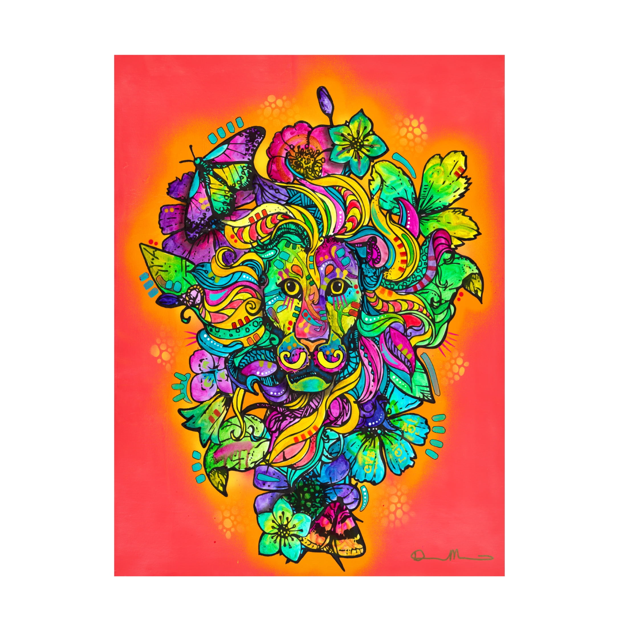 Canvas Wall Art - Dean Russo 'Pretty Kitty Lion' Wall Art for Living Room, Bedroom, or Office Décor by Trademark Fine Art - 24 x 32 Inches