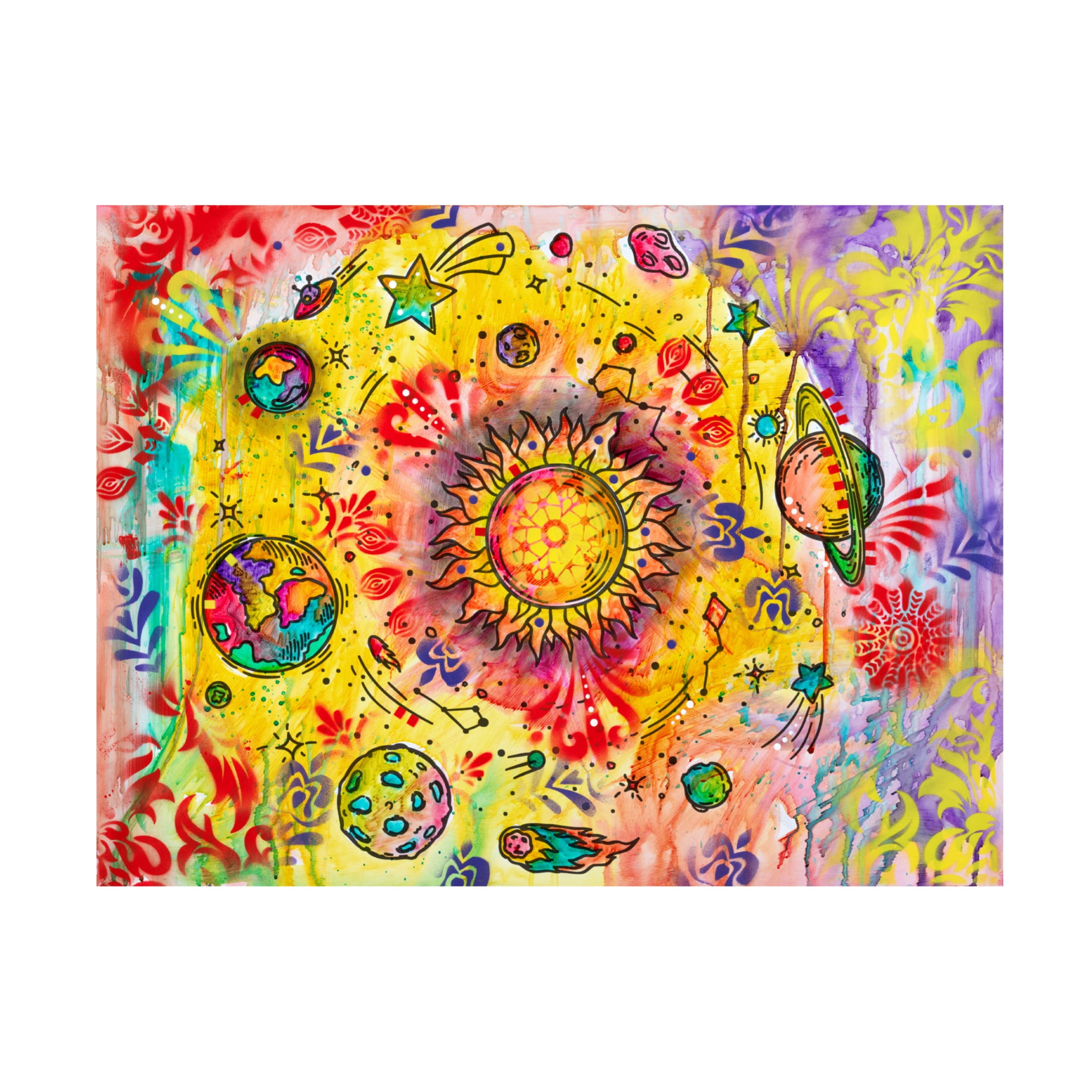 Canvas Wall Art - Dean Russo 'Rotation Around the Sun' Wall Art for Living Room, Bedroom, or Office Décor by Trademark Fine Art - 47 x 35 Inches