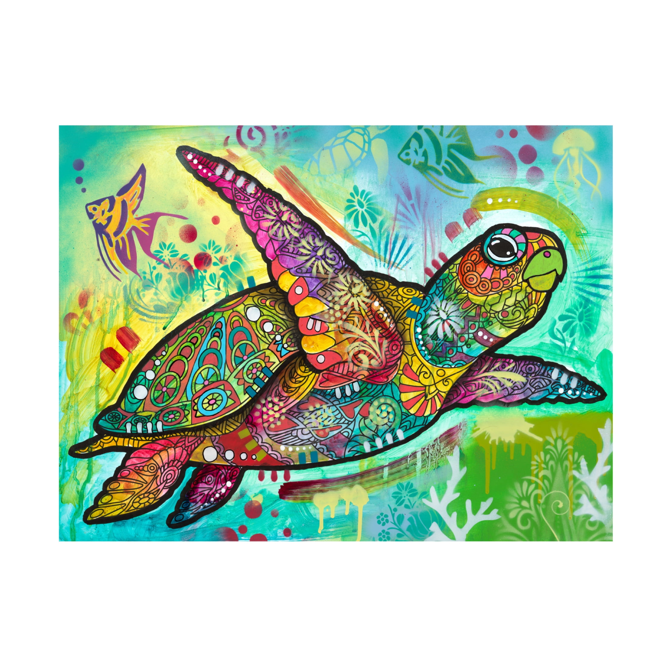 Canvas Wall Art - Dean Russo 'Sea Turtle 2' Wall Art for Living Room, Bedroom, or Office Décor by Trademark Fine Art - 32 x 24 Inches