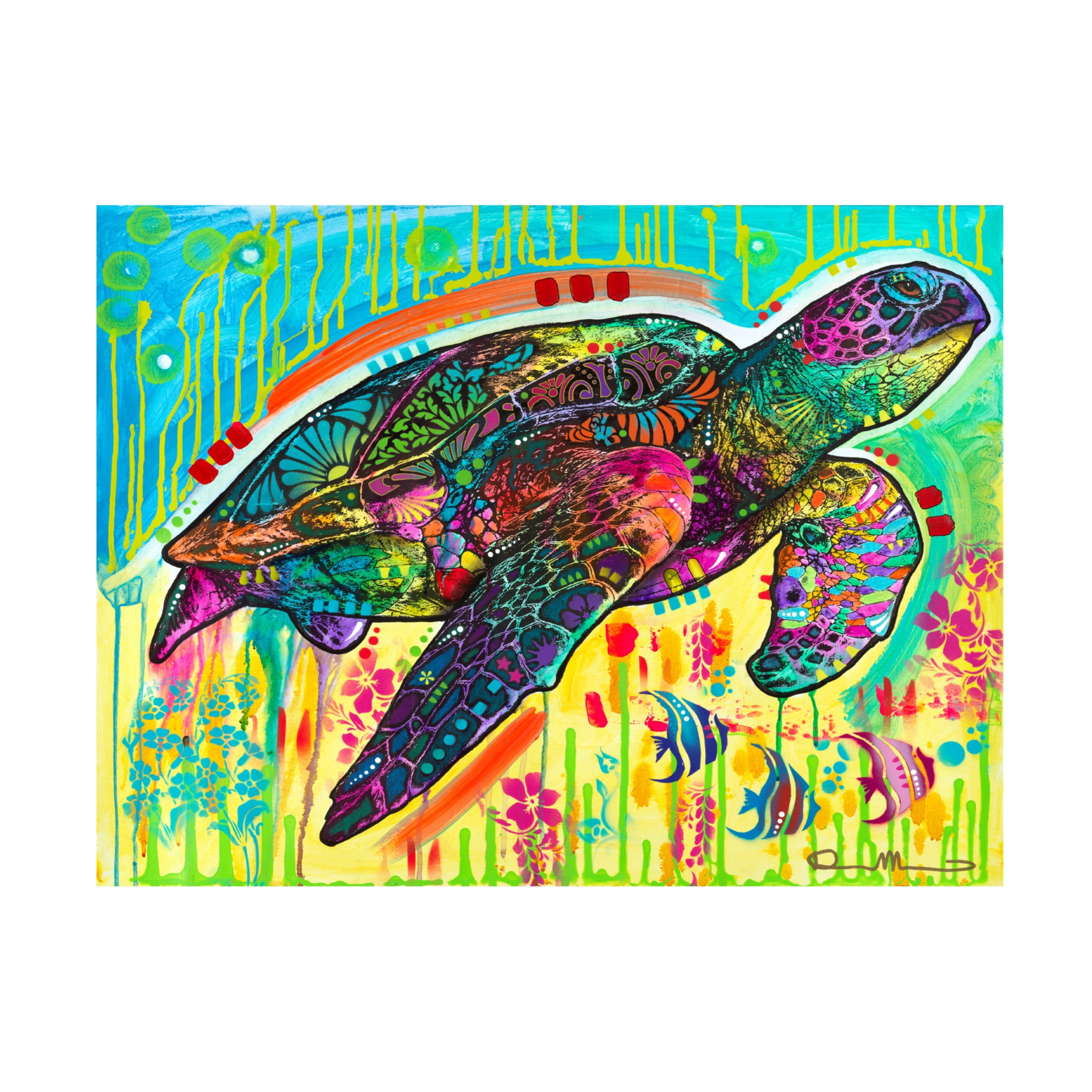 Canvas Wall Art - Dean Russo 'Sea Turtle' Wall Art for Living Room, Bedroom, or Office Décor by Trademark Fine Art - 24 x 18 Inches