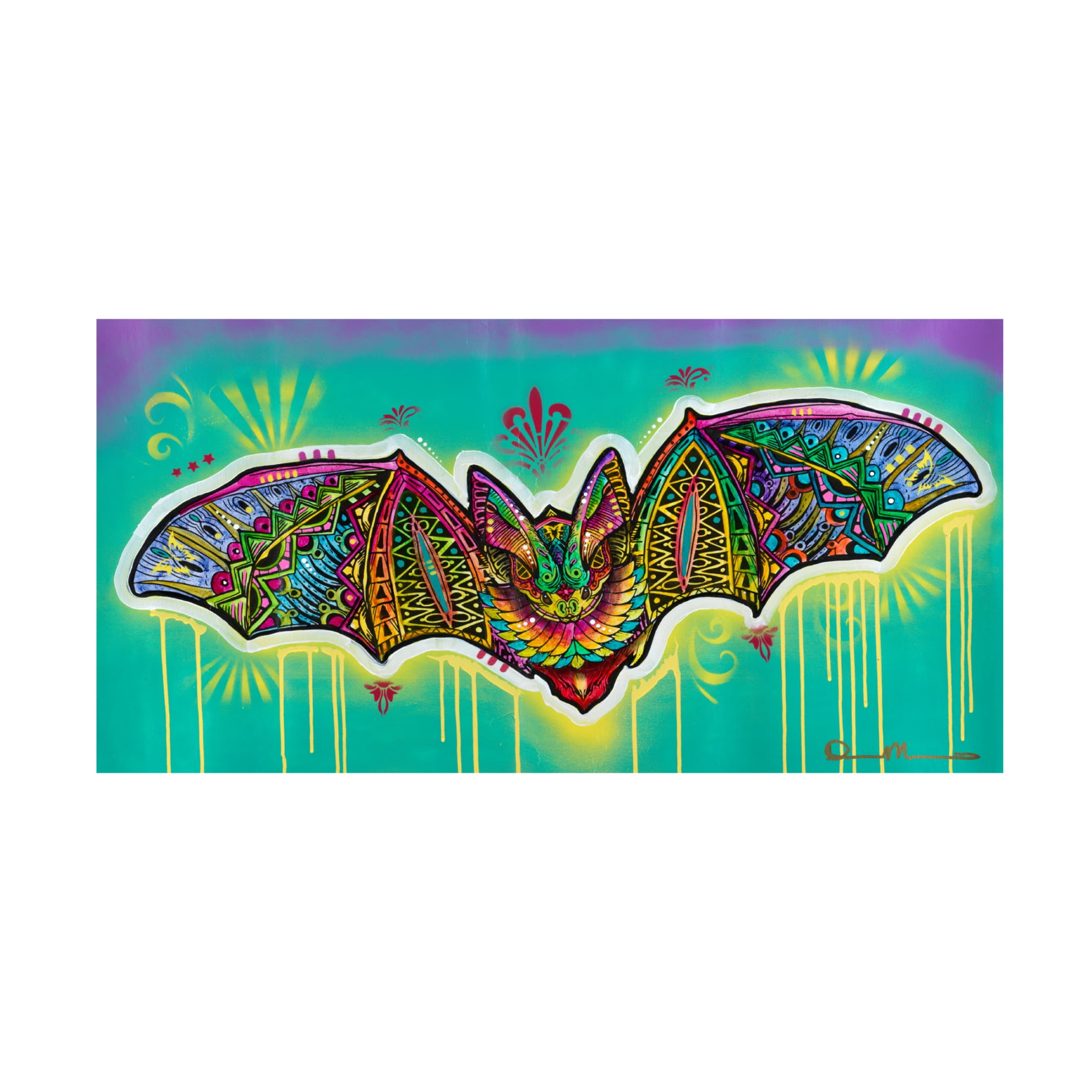 Canvas Wall Art - Dean Russo 'Shaman Bat' Wall Art for Living Room, Bedroom, or Office Décor by Trademark Fine Art - 32 x 16 Inches