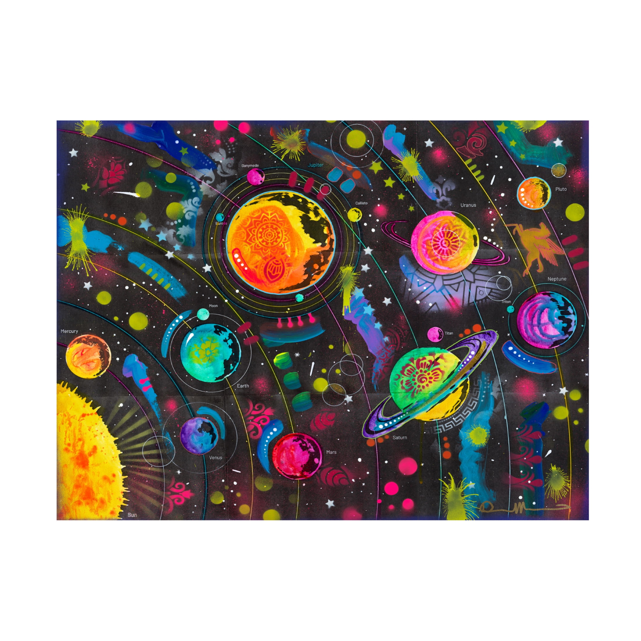 Canvas Wall Art - Dean Russo 'Solar System' Wall Art for Living Room, Bedroom, or Office Décor by Trademark Fine Art - 47 x 35 Inches