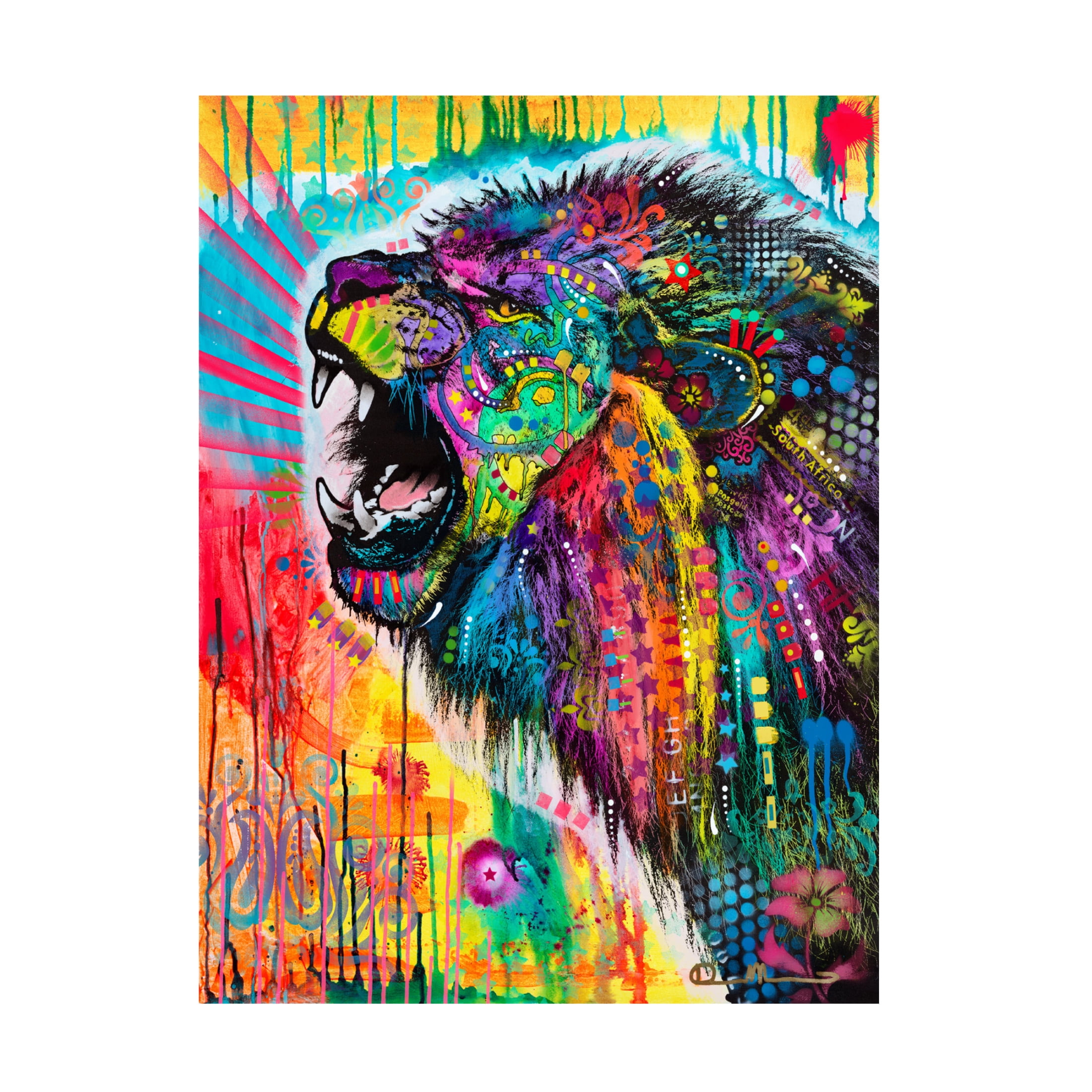 Canvas Wall Art - Dean Russo 'South African Lion' Wall Art for Living Room, Bedroom, or Office Décor by Trademark Fine Art - 35 x 47 Inches