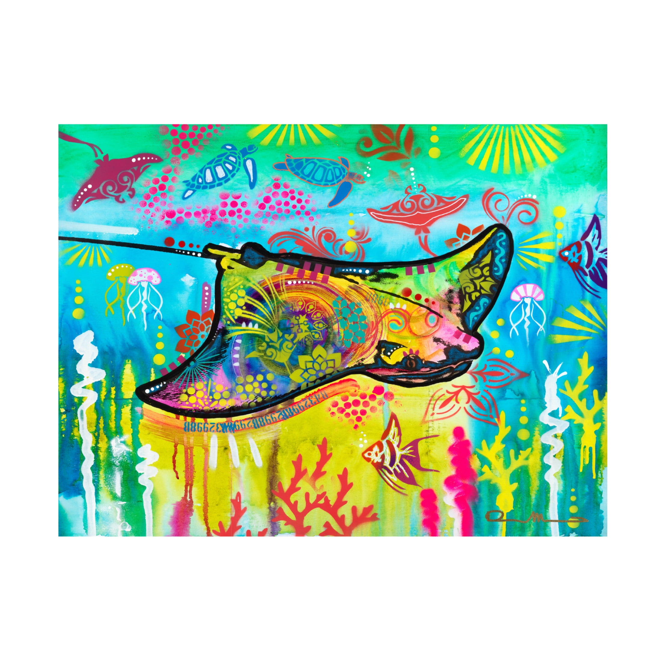 Canvas Wall Art - Dean Russo 'Sting Ray' Wall Art for Living Room, Bedroom, or Office Décor by Trademark Fine Art - 19 x 14 Inches