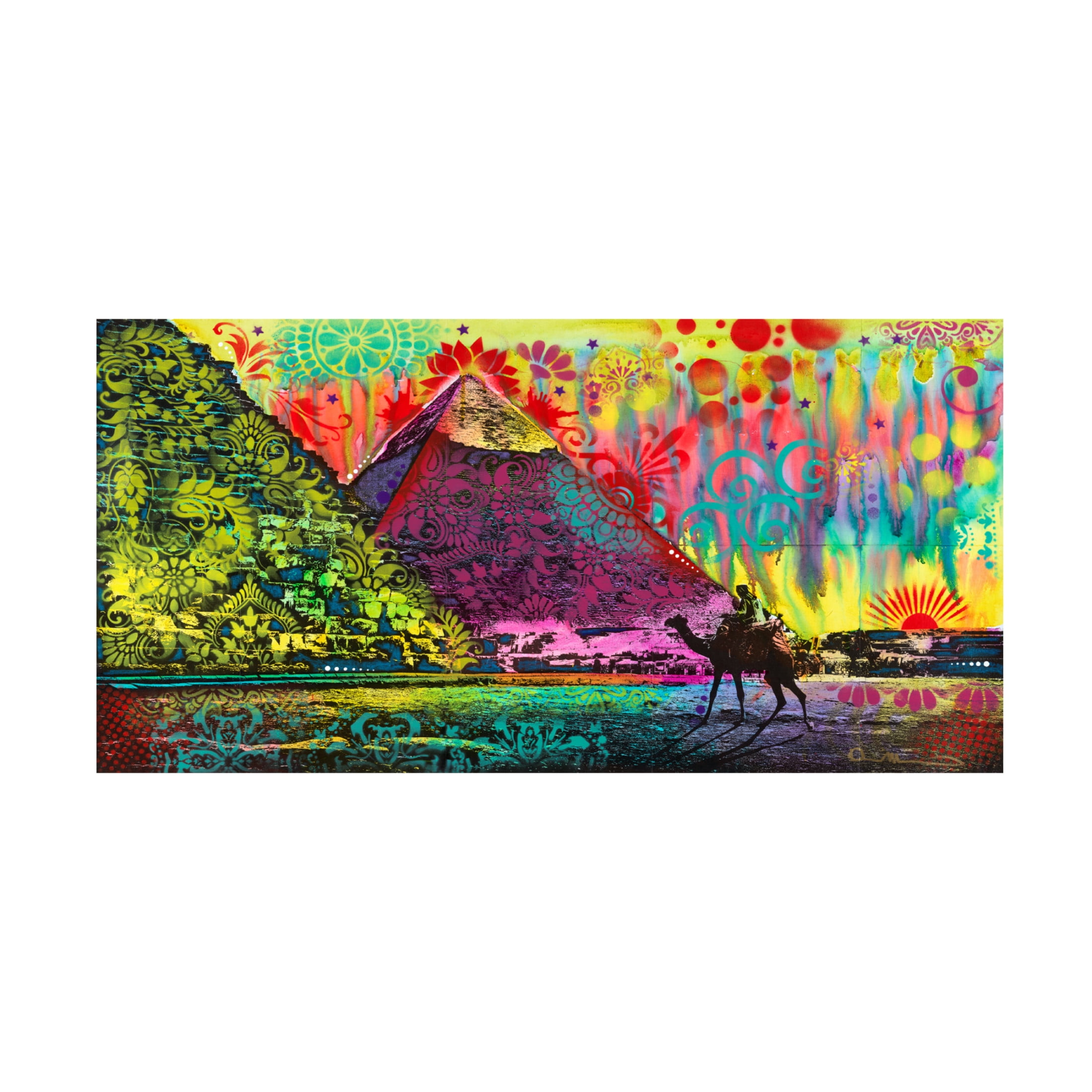 Canvas Wall Art - Dean Russo 'Sunset at Cheops' Wall Art for Living Room, Bedroom, or Office Décor by Trademark Fine Art - 19 x 10 Inches