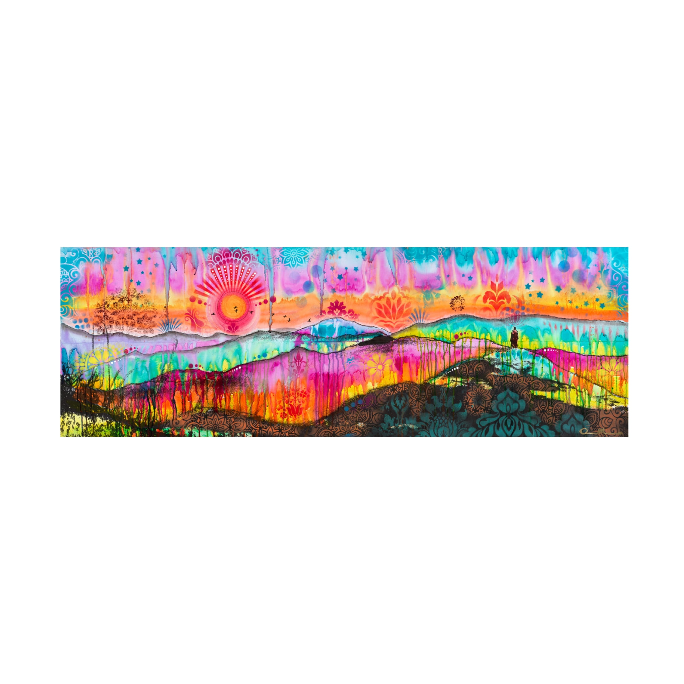 Canvas Wall Art - Dean Russo 'The Wandering Monk' Wall Art for Living Room, Bedroom, or Office Décor by Trademark Fine Art - 24 x 8 Inches