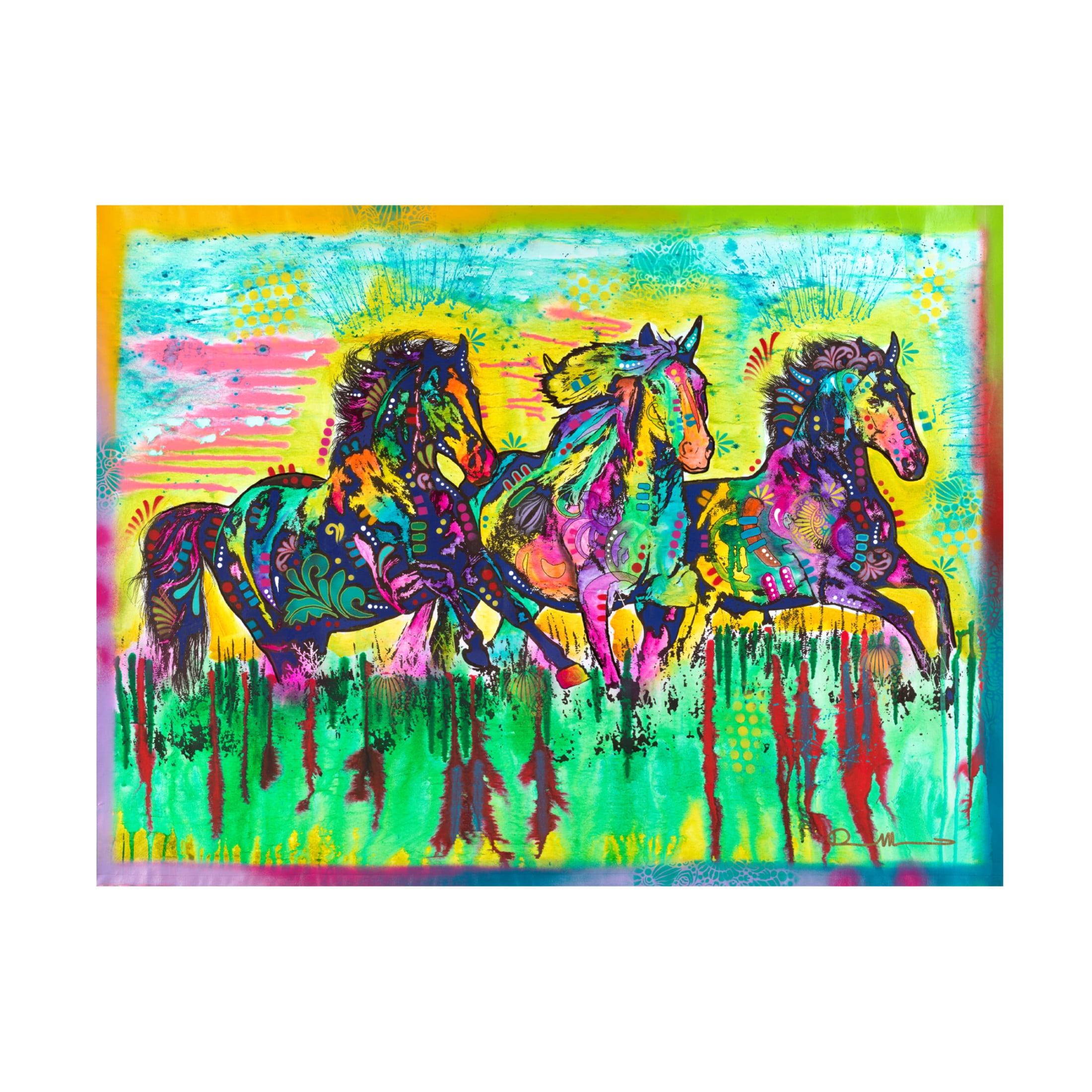 Canvas Wall Art - Dean Russo 'Three Horses' Wall Art for Living Room, Bedroom, or Office Décor by Trademark Fine Art - 24 x 18 Inches