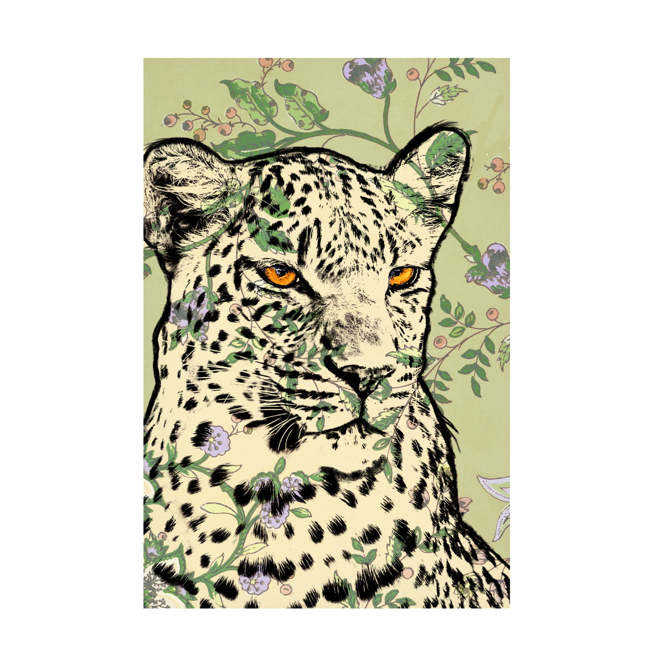 Canvas Wall Art - Dean Russo 'Wallpaper Jaquar' Wall Art for Living Room, Bedroom, or Office Décor by Trademark Fine Art - 22 x 32 Inches