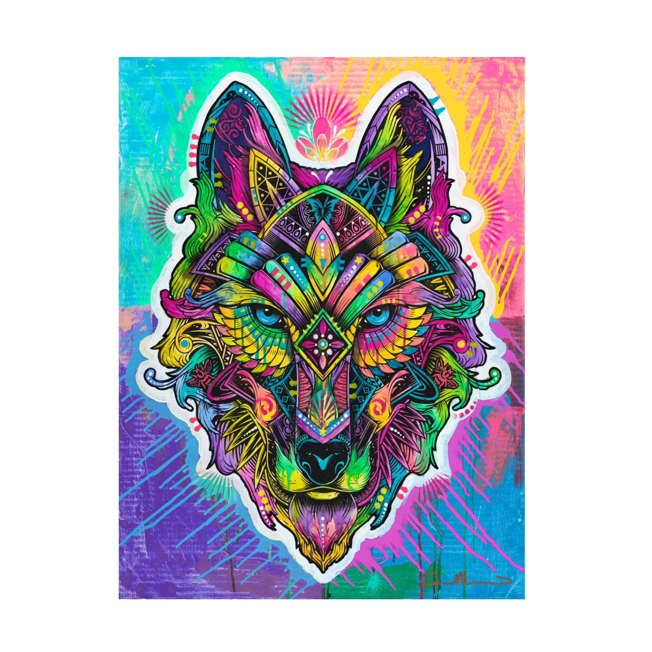 Canvas Wall Art - Dean Russo 'Wolf Shaman' Wall Art for Living Room, Bedroom, or Office Décor by Trademark Fine Art - 18 x 24 Inches