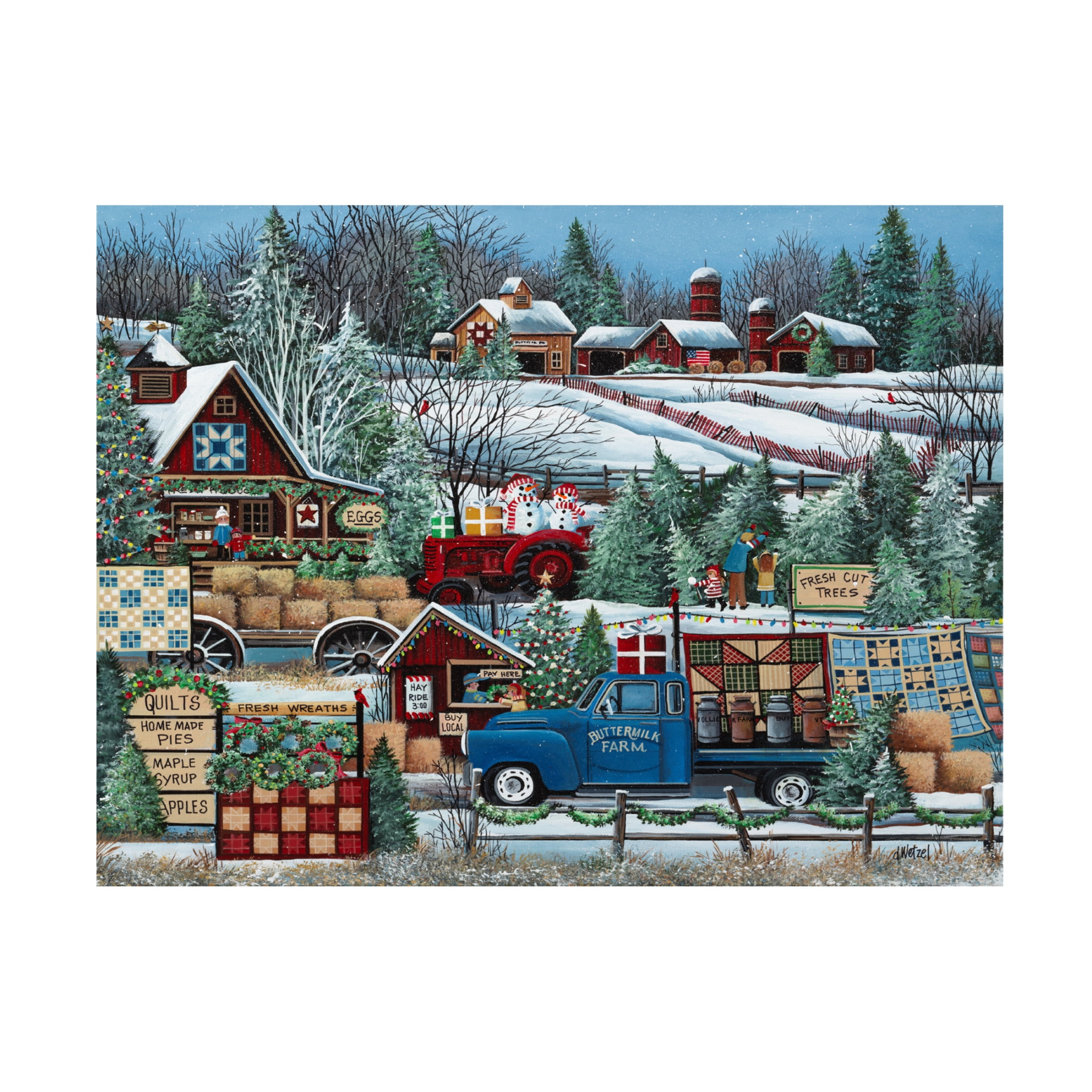 Canvas Wall Art - Debbi Wetzel 'Buttermilk Farm Winter' Wall Art for Living Room, Bedroom, or Office Décor by Trademark Fine Art - 24 x 18 Inches