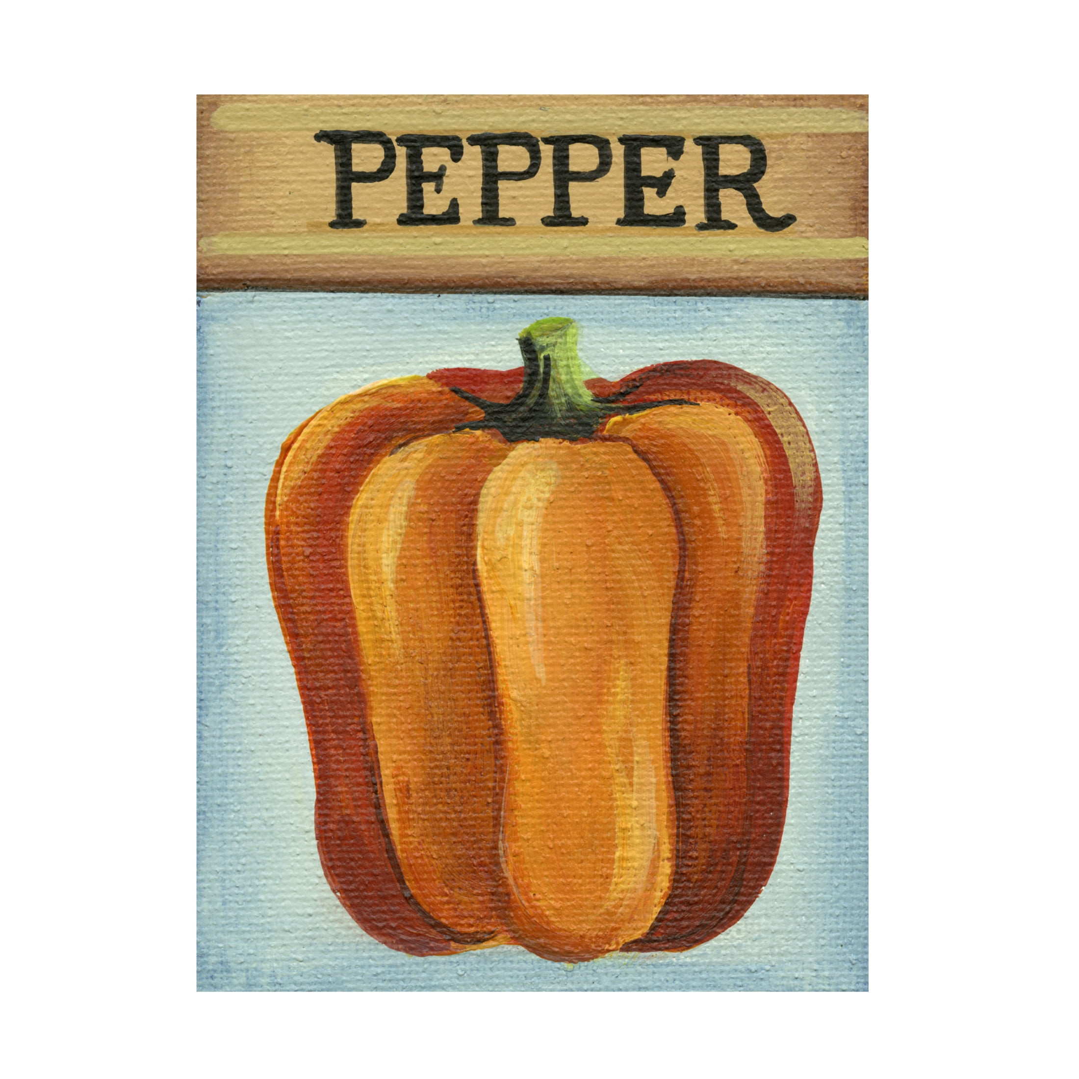 Canvas Wall Art - Debbi Wetzel 'Seed Packets 24 - Pepper' Wall Art for Living Room, Bedroom, or Office Décor by Trademark Fine Art - 24 x 32 Inches
