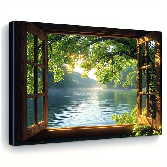 [Canvas Wall Art Decor] 1pc Rustic Farmhouse Wooden Framed Canvas Wall ...
