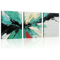 Canvas Wall Art Decor Modern Green Abstract Wall Art Prints Wall Art for Living Room Black and White Wall Art Pictures Canvas Art Wall Decor Large Artwork for Walls Bedroom Office Wall Decor12x16x3pcs