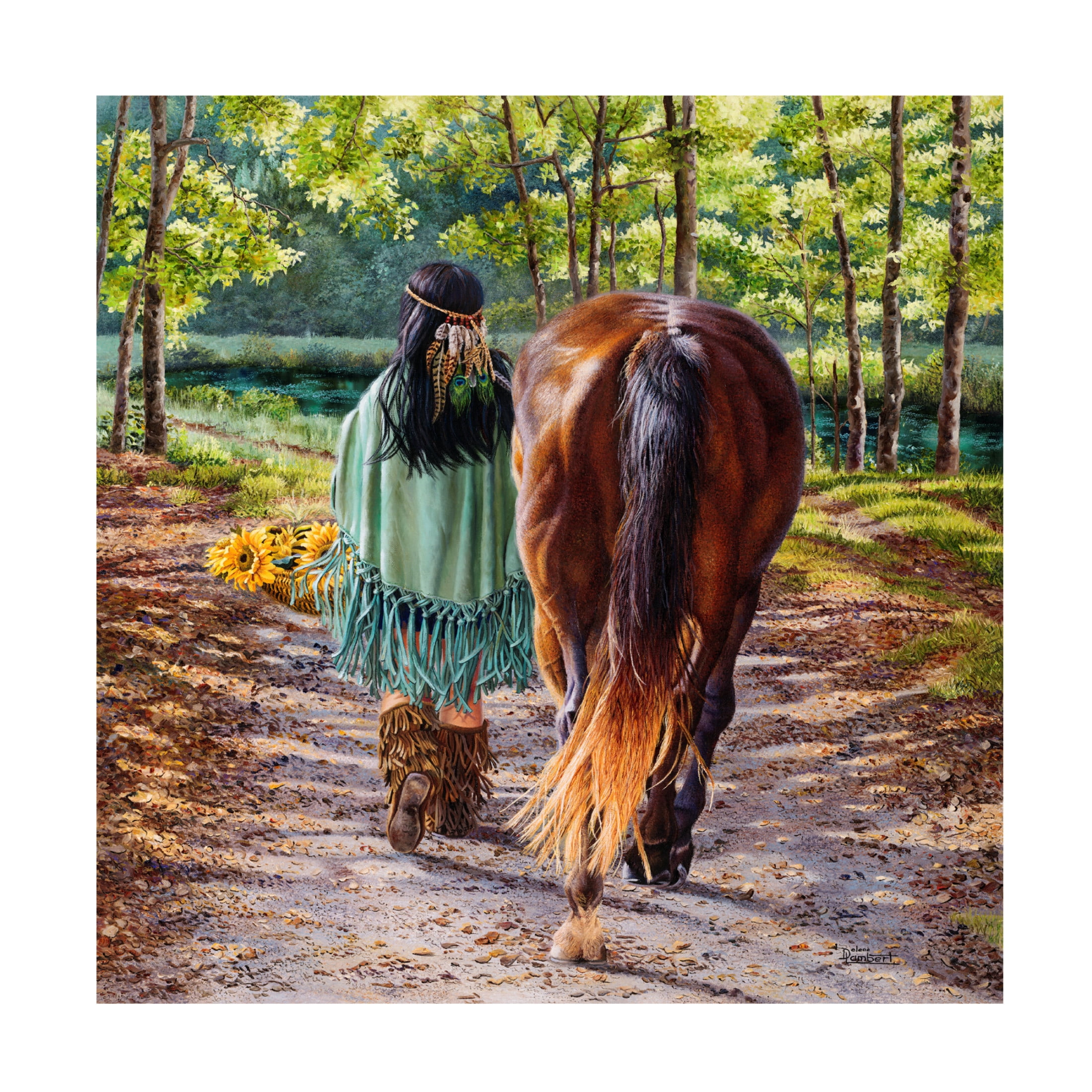 Canvas Wall Art - Delene Lambert 'He Leads me Beside Still Waters' Wall Art for Living Room, Bedroom, or Office Décor by Trademark Fine Art - 24 x 24 Inches